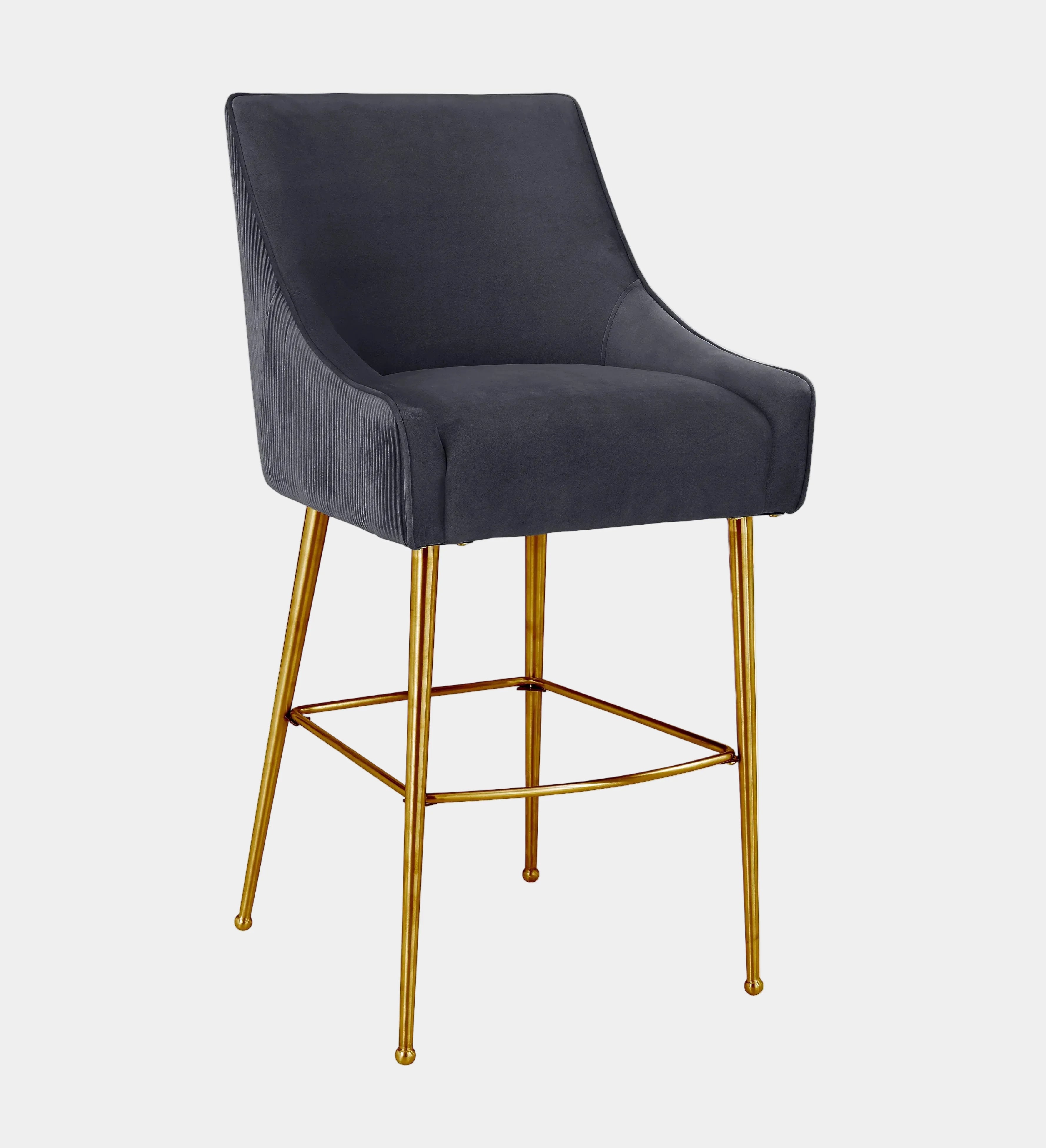 Beatrix Pleated Performance Velvet Stool