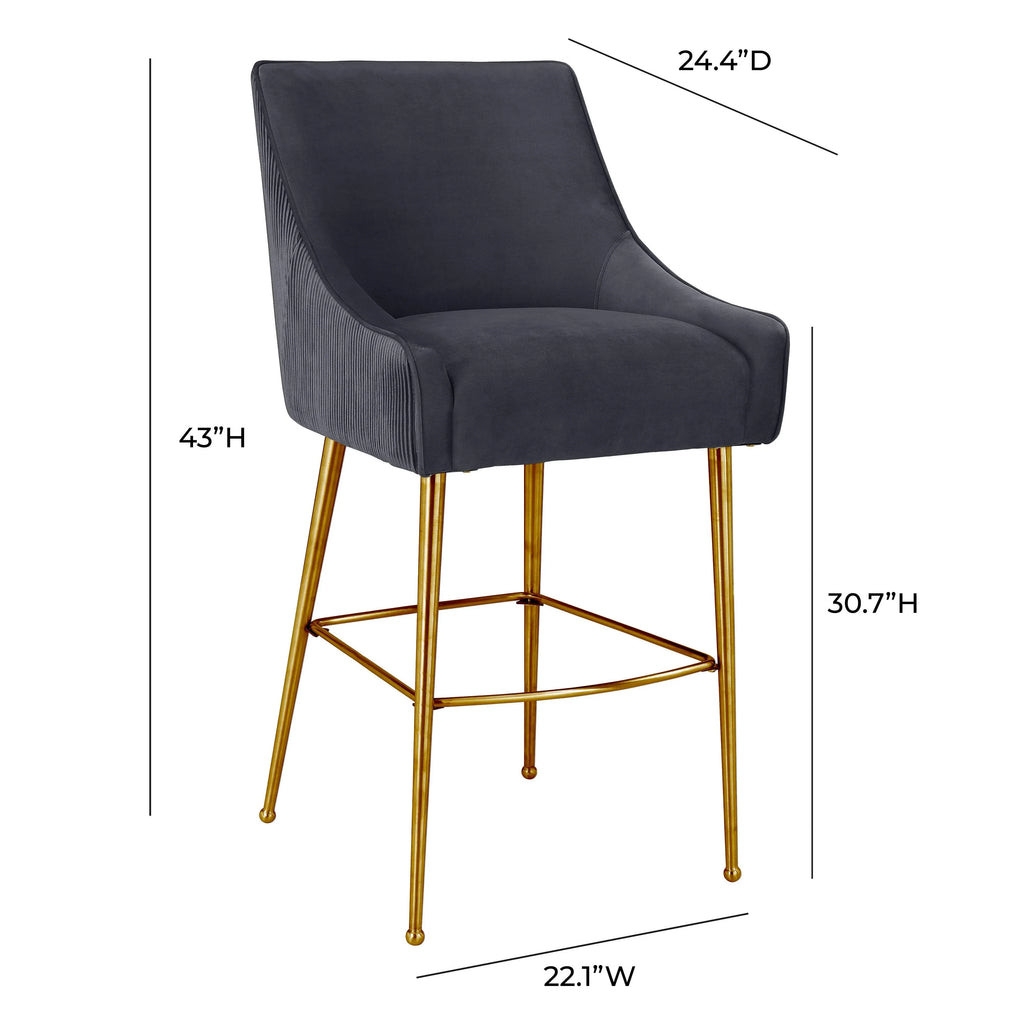 Beatrix Pleated Performance Velvet Stool