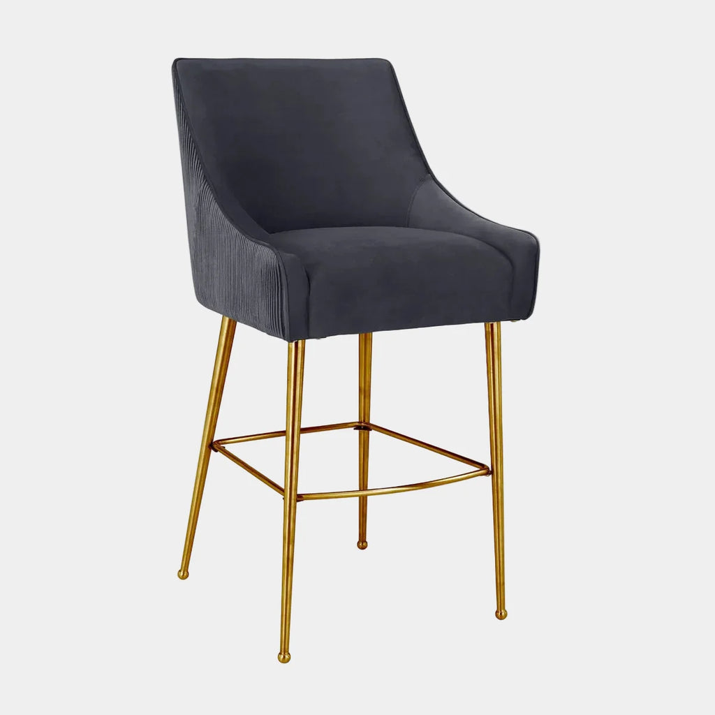 Beatrix Pleated Performance Velvet Stool