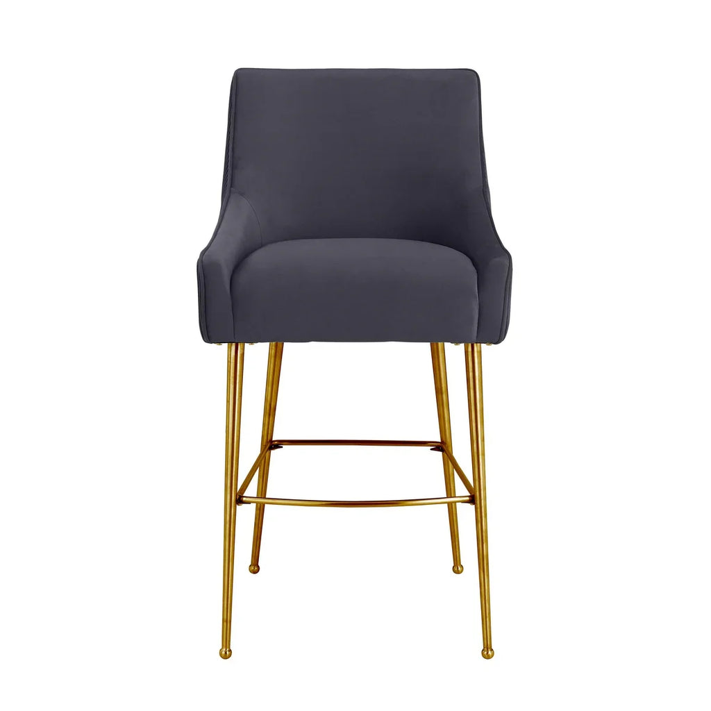 Beatrix Pleated Performance Velvet Stool