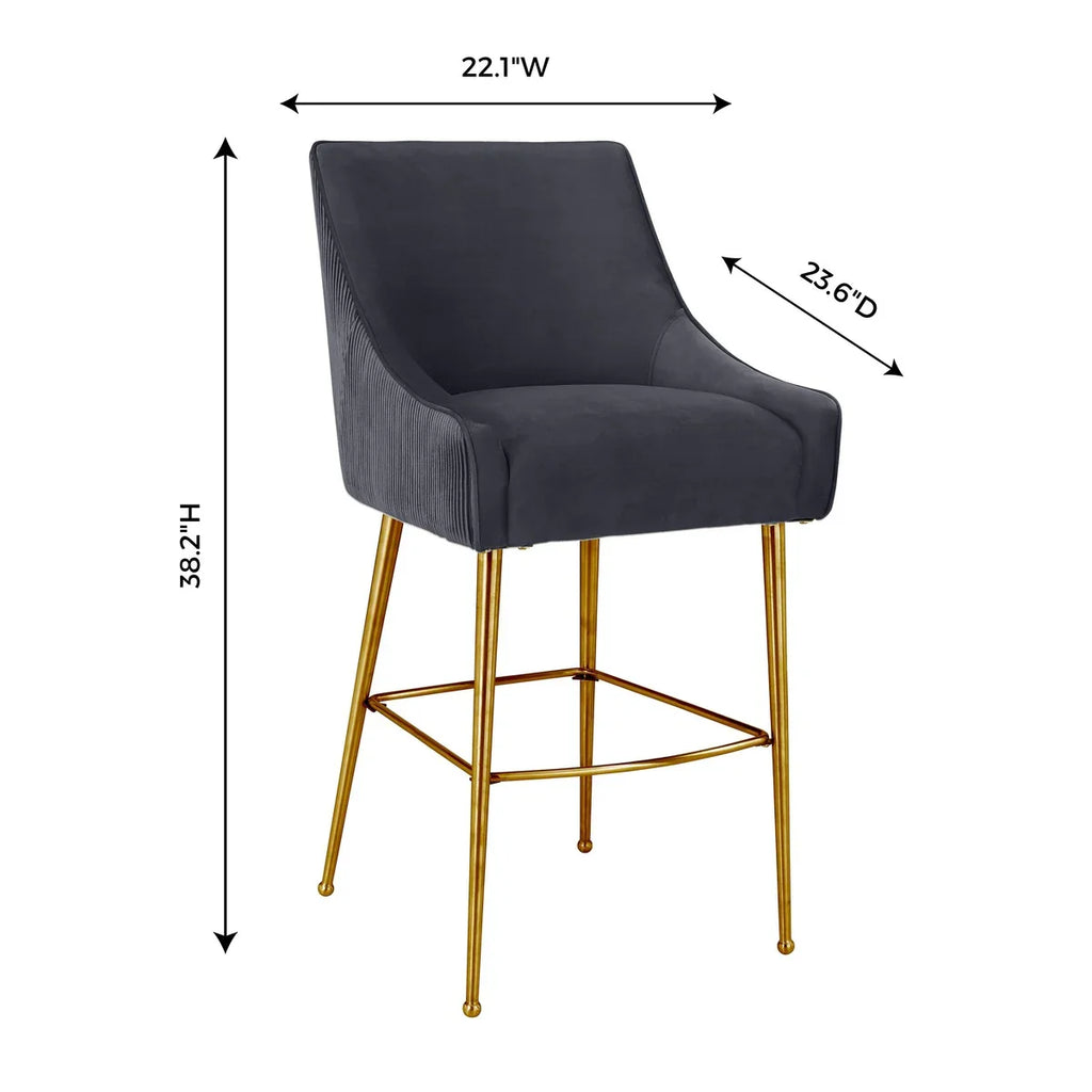 Beatrix Pleated Performance Velvet Stool