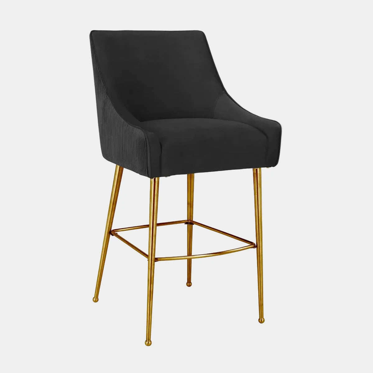 Beatrix Pleated Performance Velvet Stool