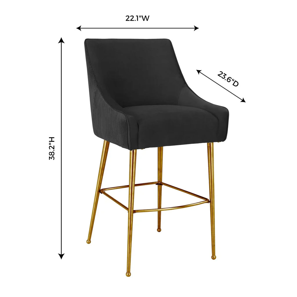 Beatrix Pleated Performance Velvet Stool