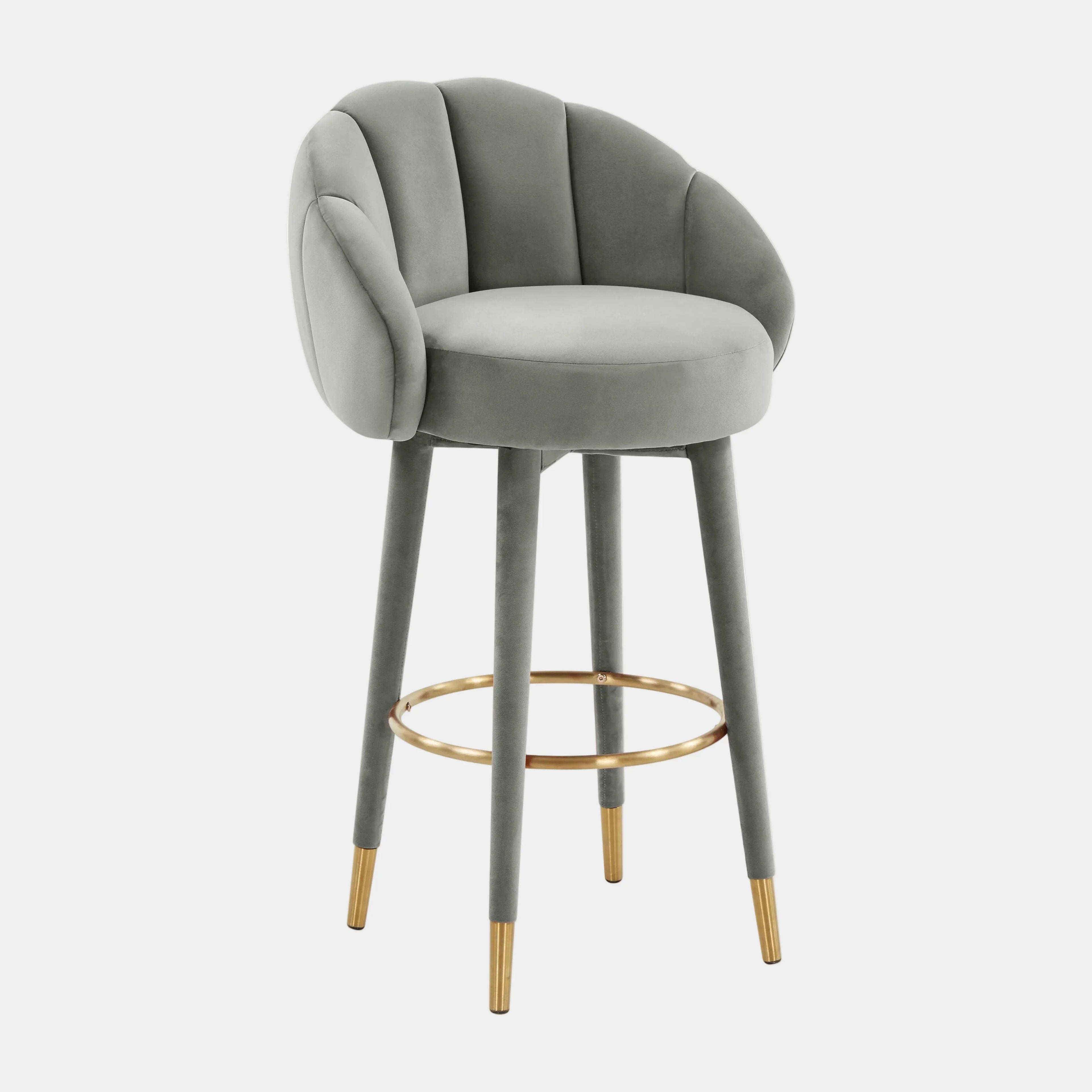 Myla Performance Velvet Swivel Stool