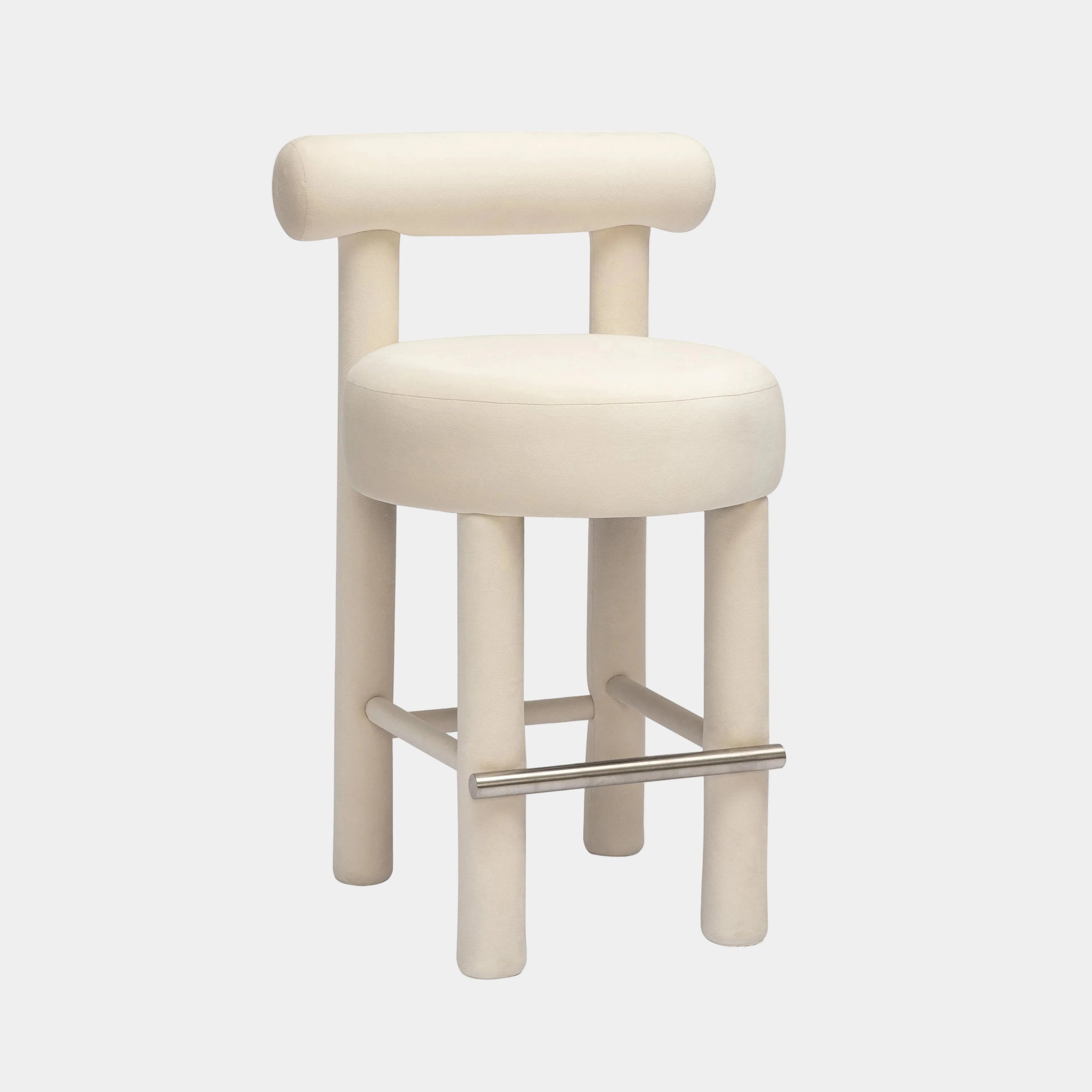 Carmel Cream Performance Velvet Counter Stool