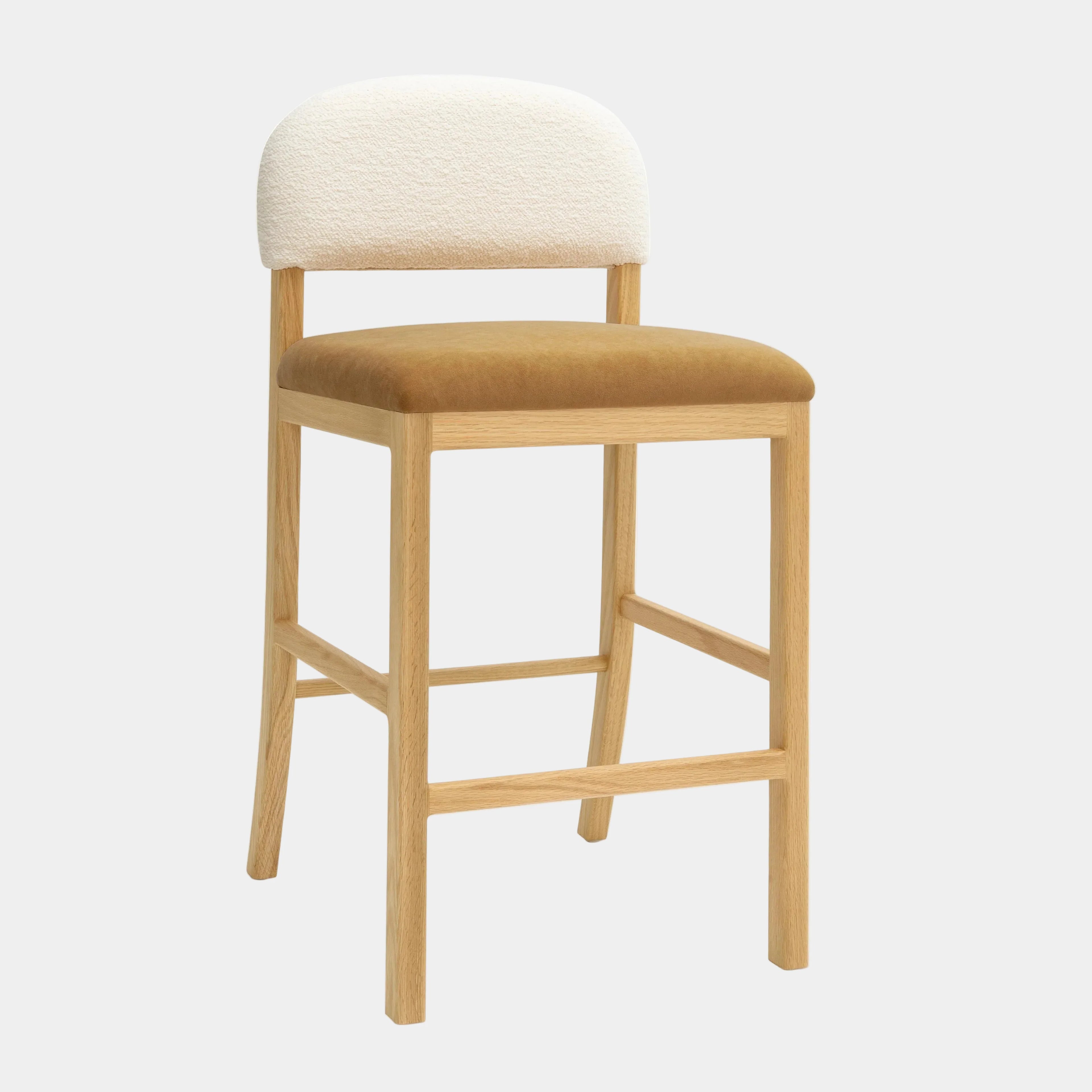 Calla Cream Performance Velvet Counter Stool
