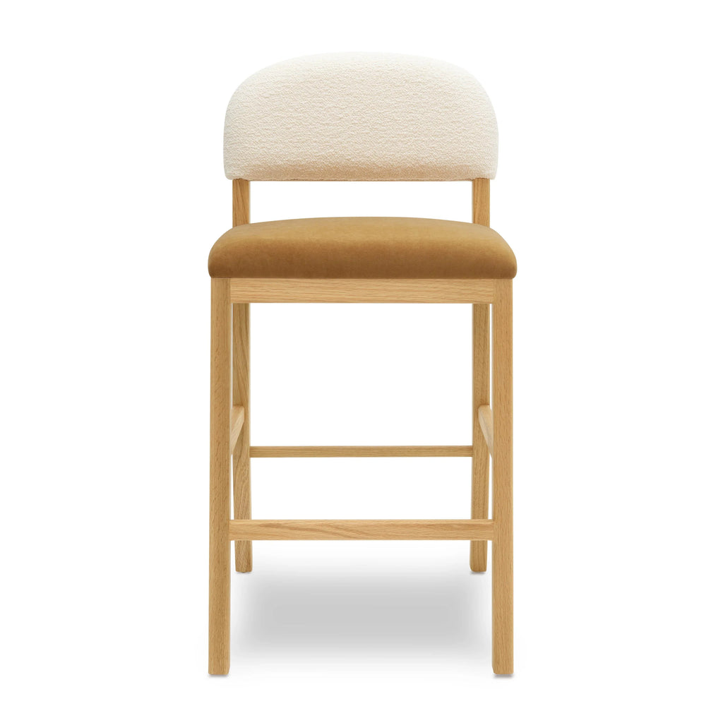 Calla Cream Performance Velvet Counter Stool