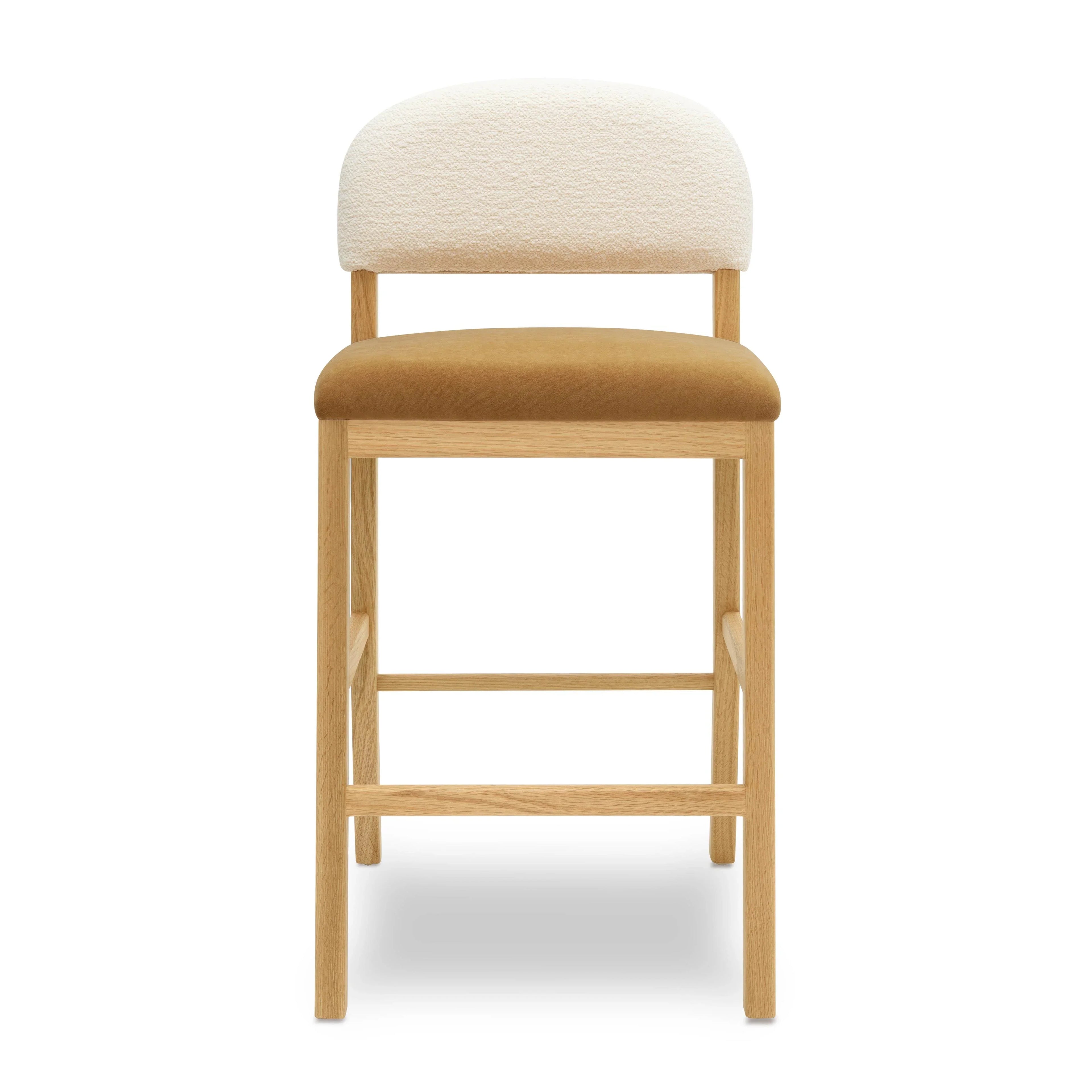 Calla Cream Performance Velvet Counter Stool