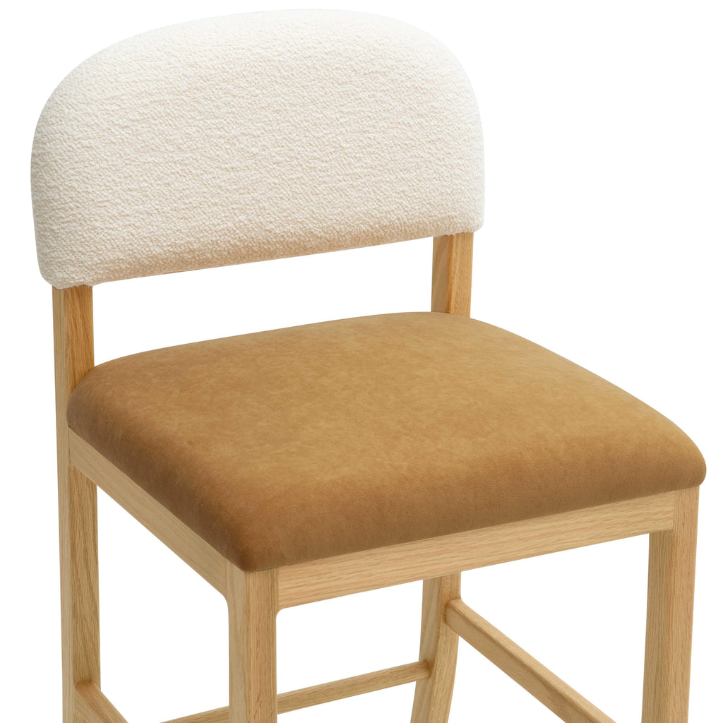 Calla Cream Performance Velvet Counter Stool