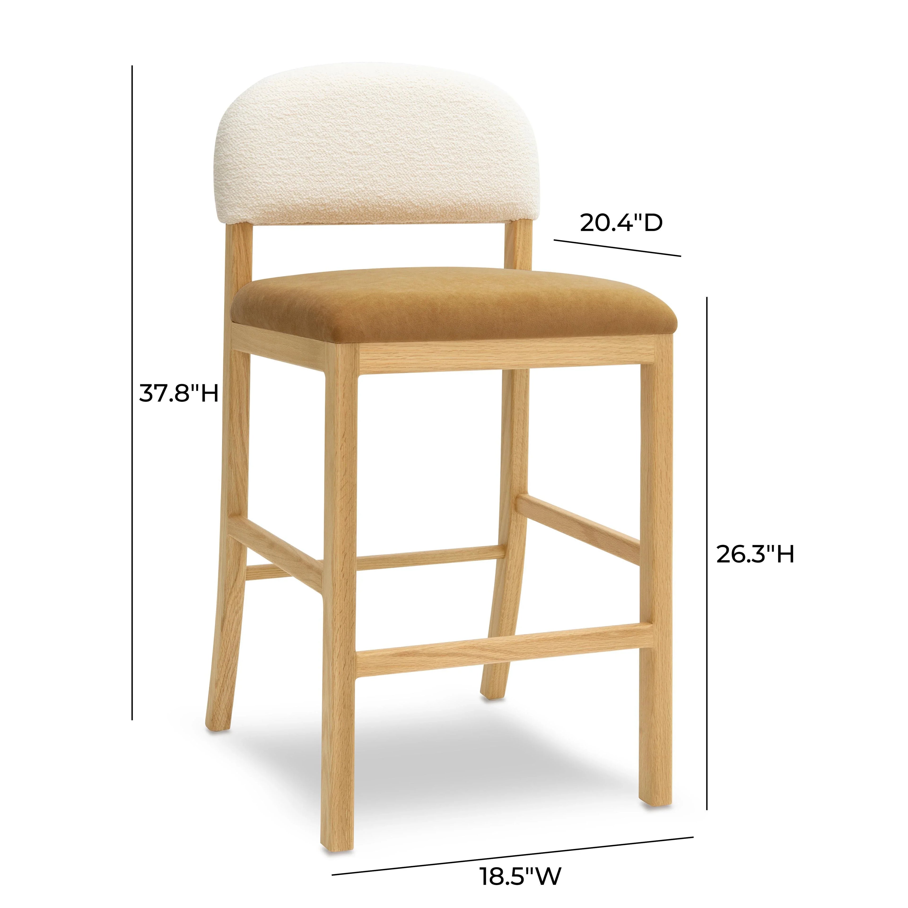 Calla Cream Performance Velvet Counter Stool