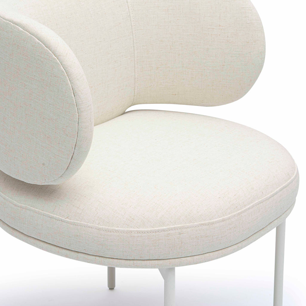Maureen Cream Performance Upcycled Linen Dining Chair