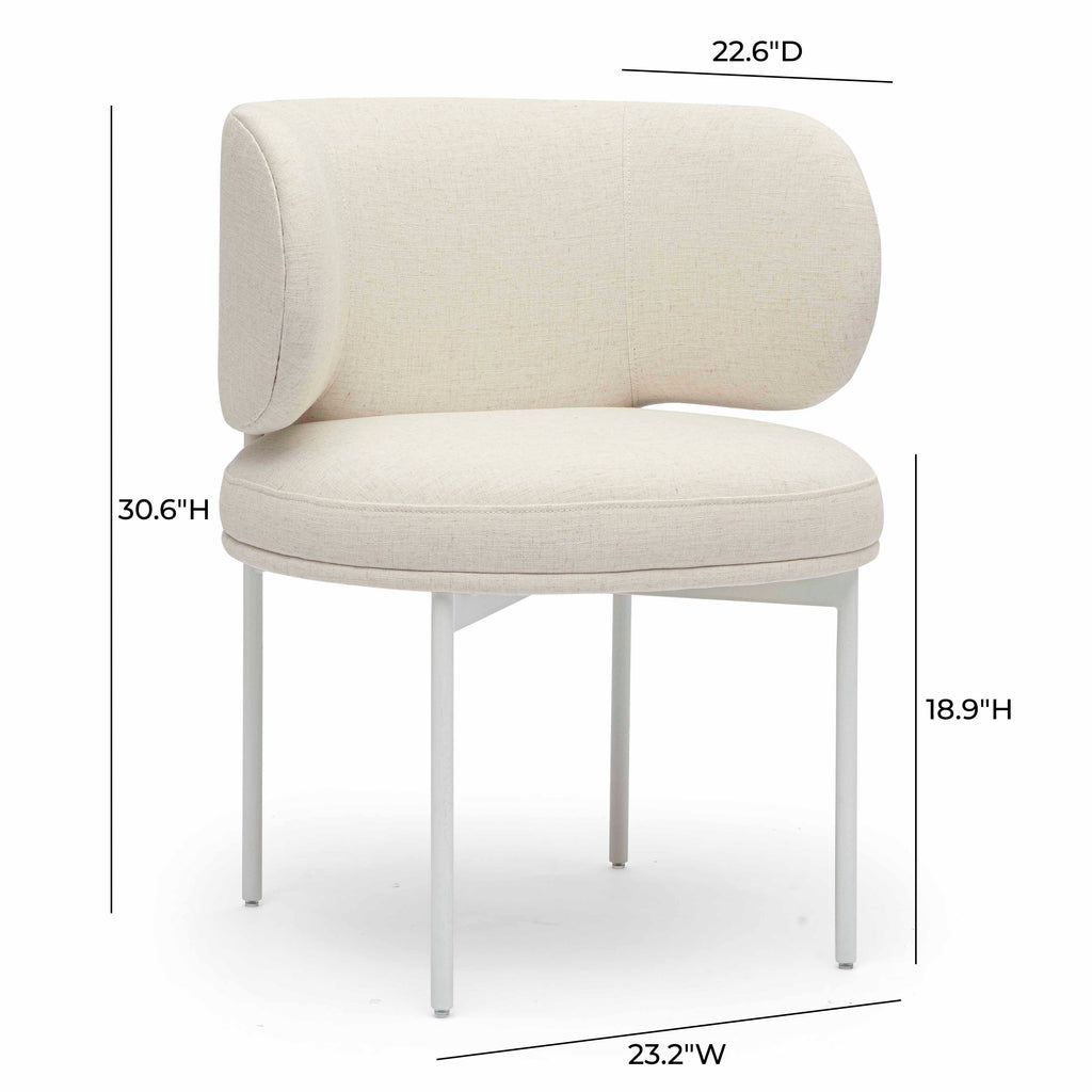 Maureen Cream Performance Upcycled Linen Dining Chair