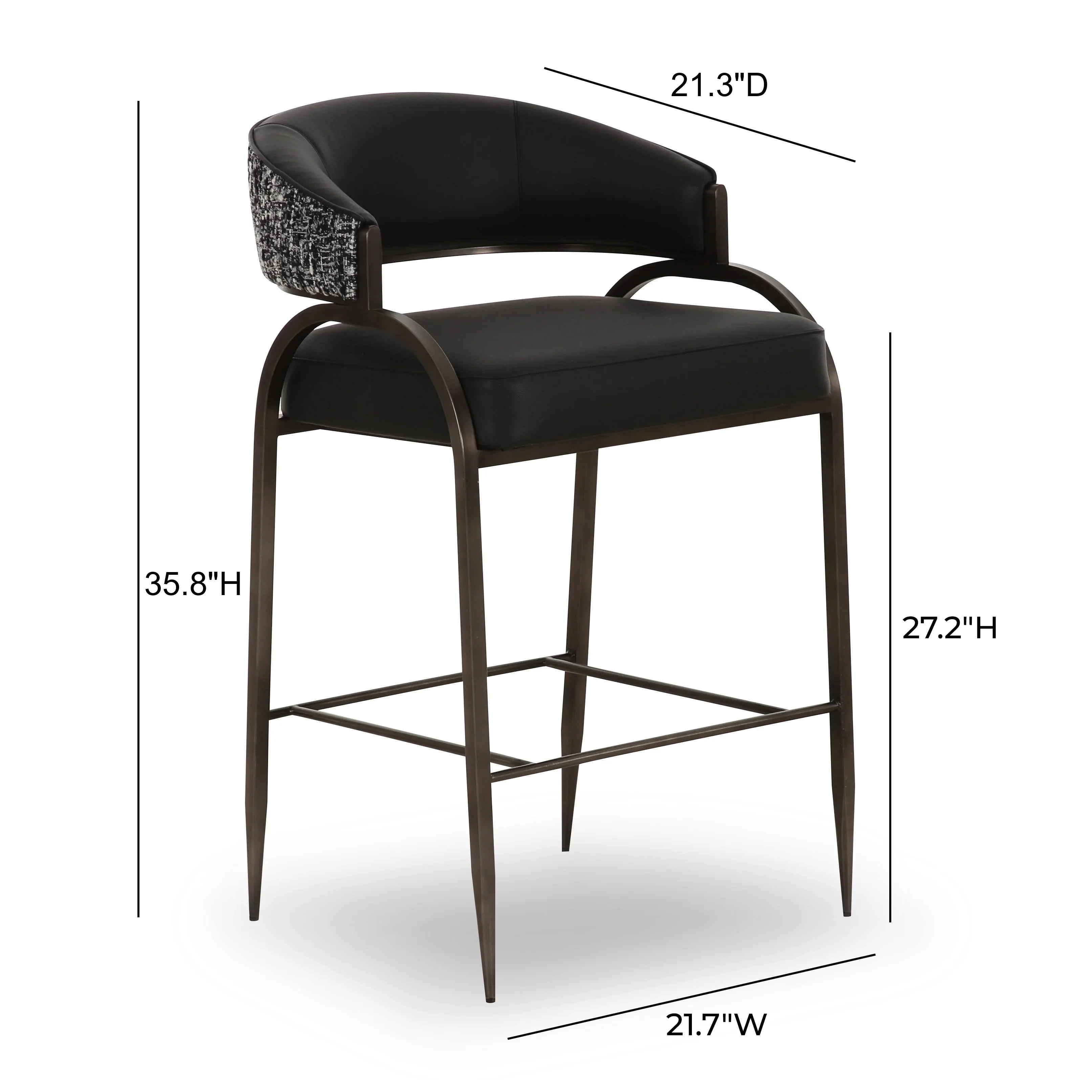 Tatum 2-Tone Performance Vegan Leather Counter Stool