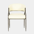 Tatum Cream 2-Tone Performance Vegan Leather and Jacquard Dining Chair
