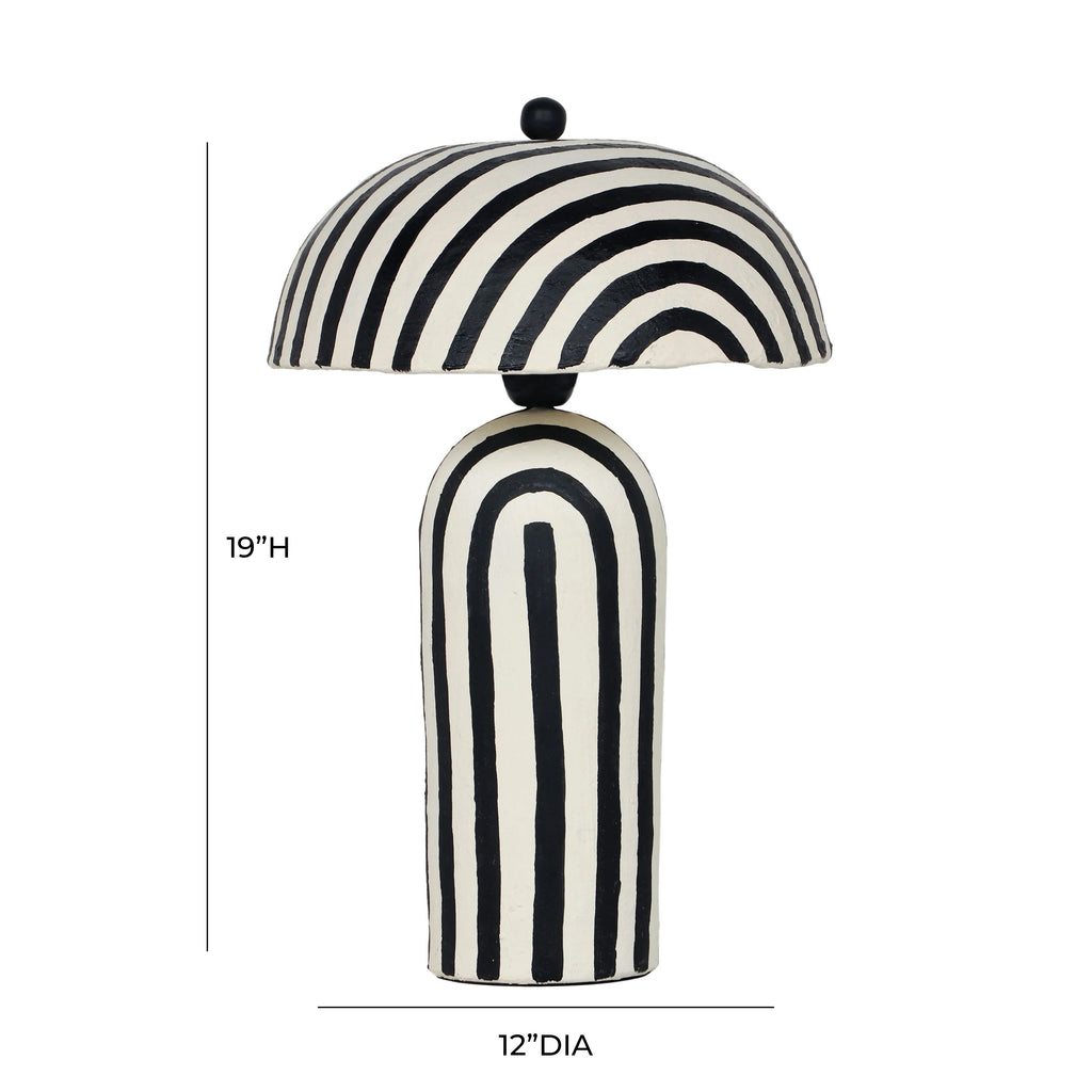 Maiori Striped Papier Mache Table Lamp