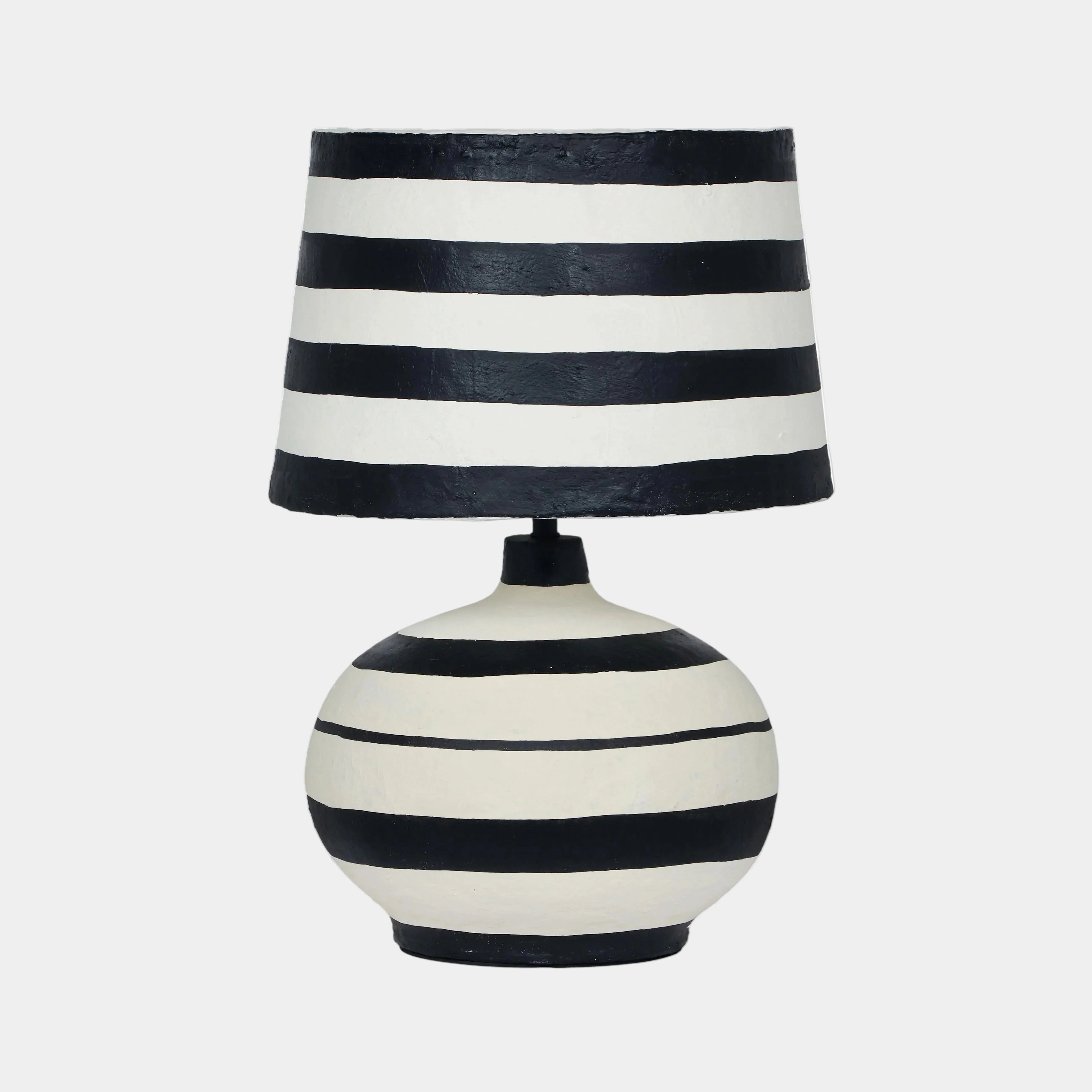 Positano Striped Papier Mache Table Lamp