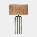 Ravello Green Striped Papier Mache Table Lamp