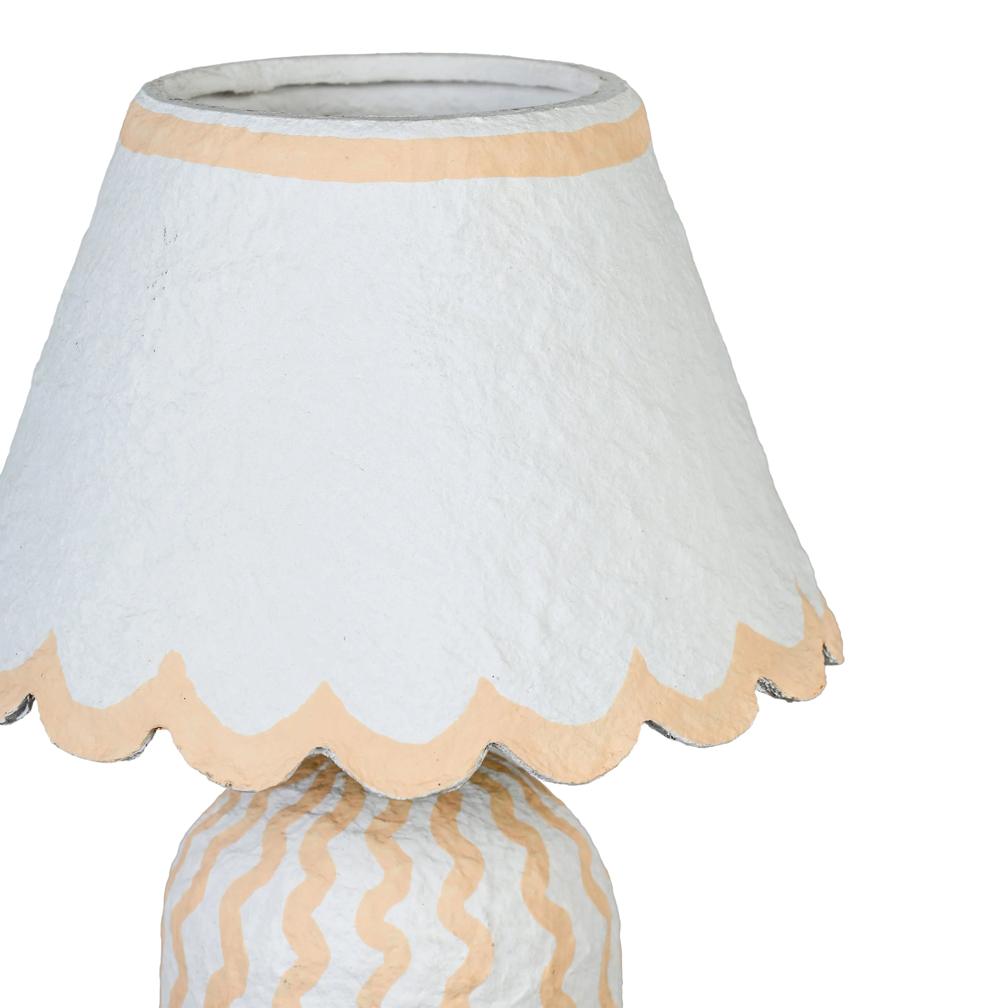 Blum Scalloped Cotton Mache Table Lamp