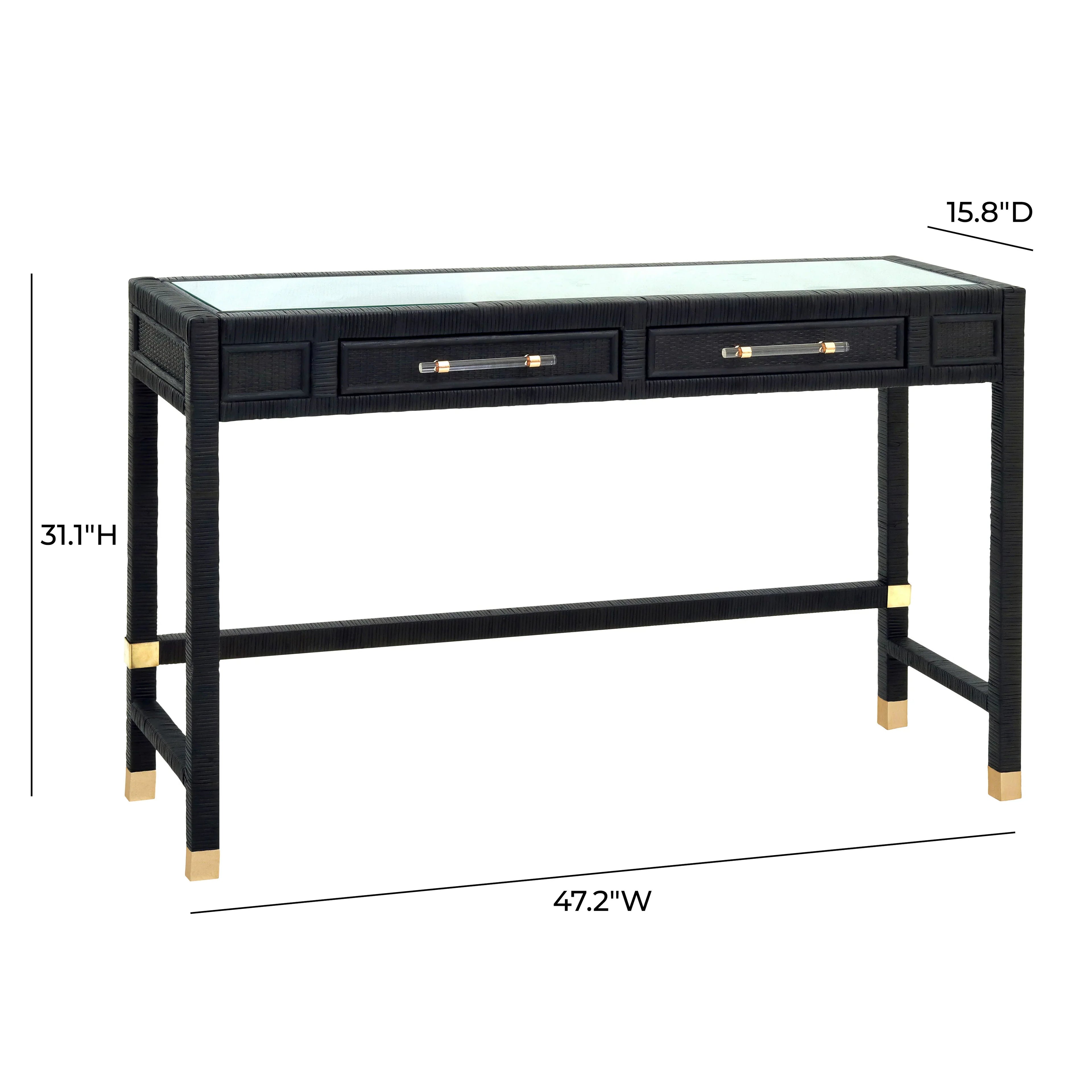 Amara 47" Woven Rattan Desk
