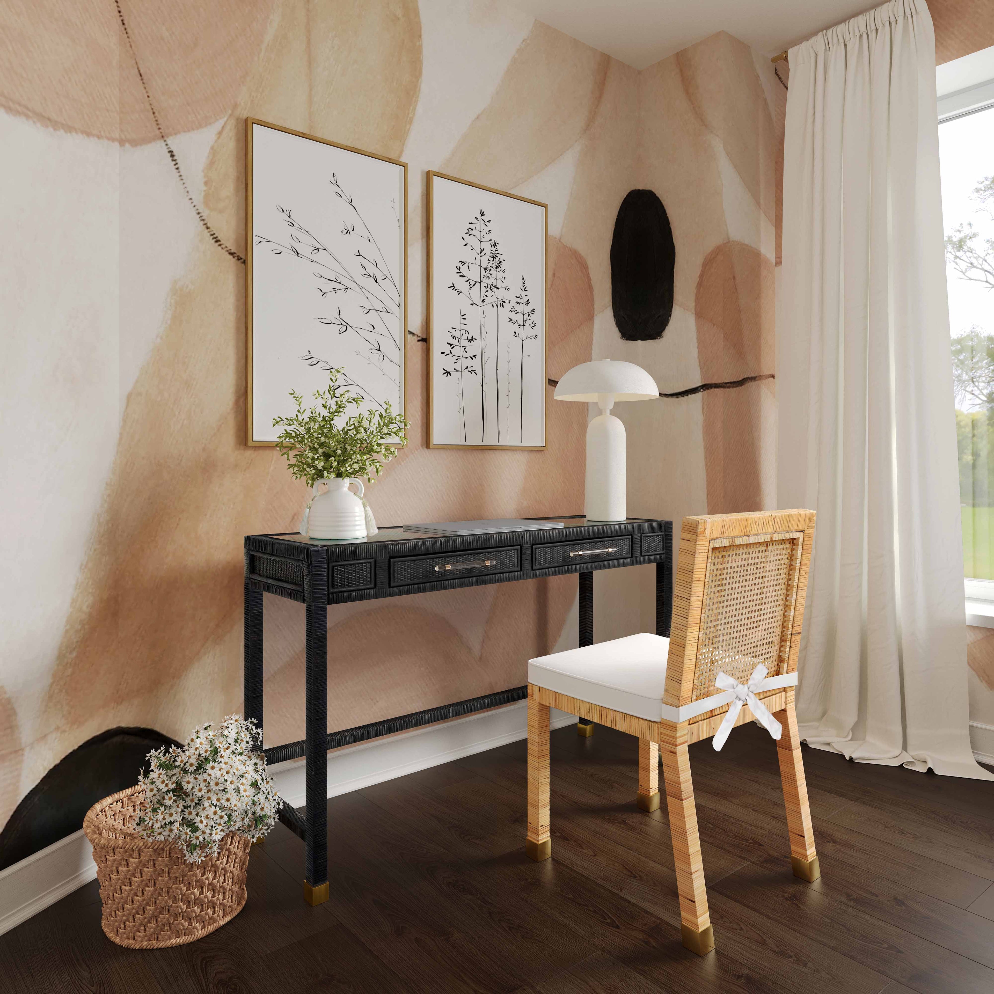 Amara 47" Woven Rattan Desk