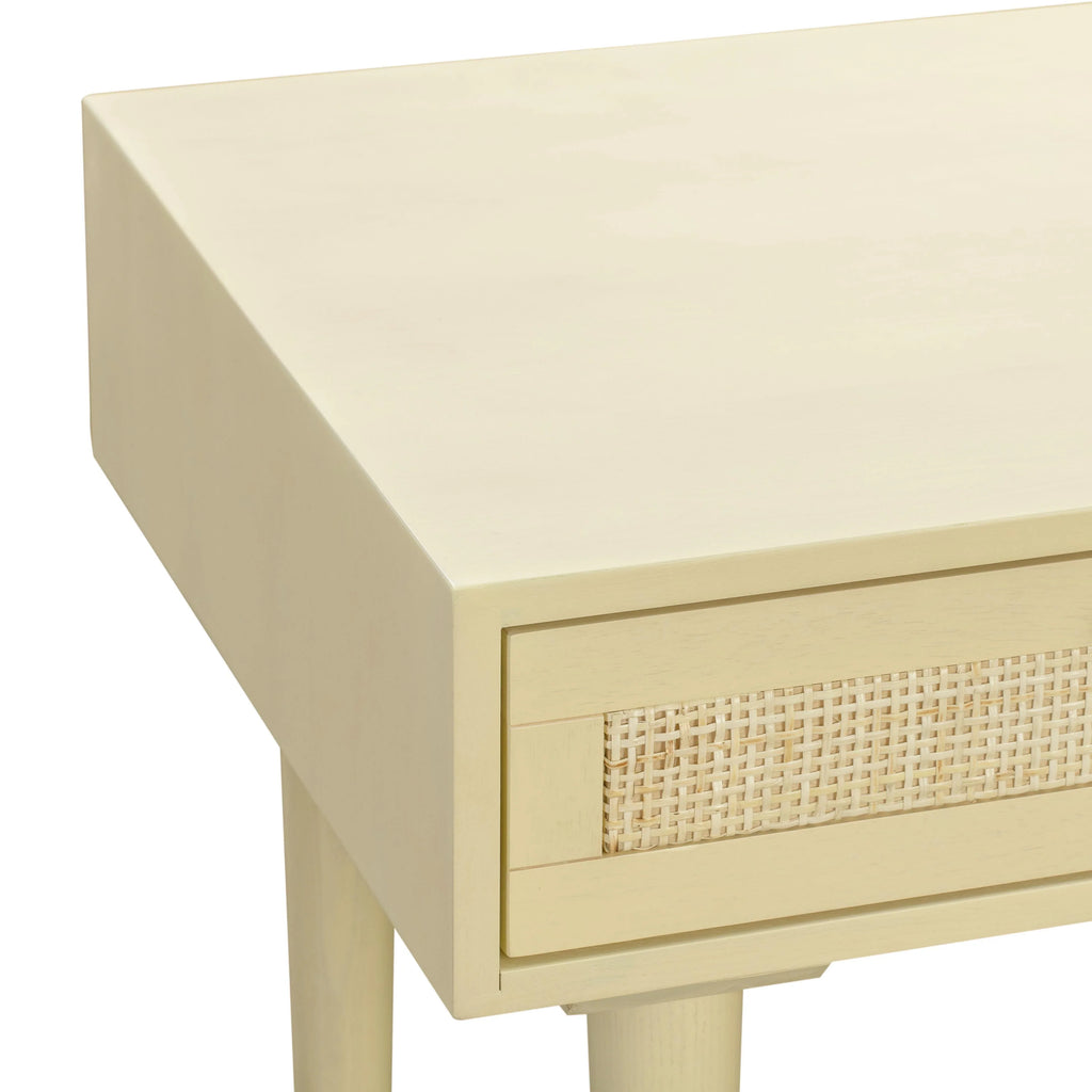 Sierra 60" Cane 3-Drawer Desk With Storage