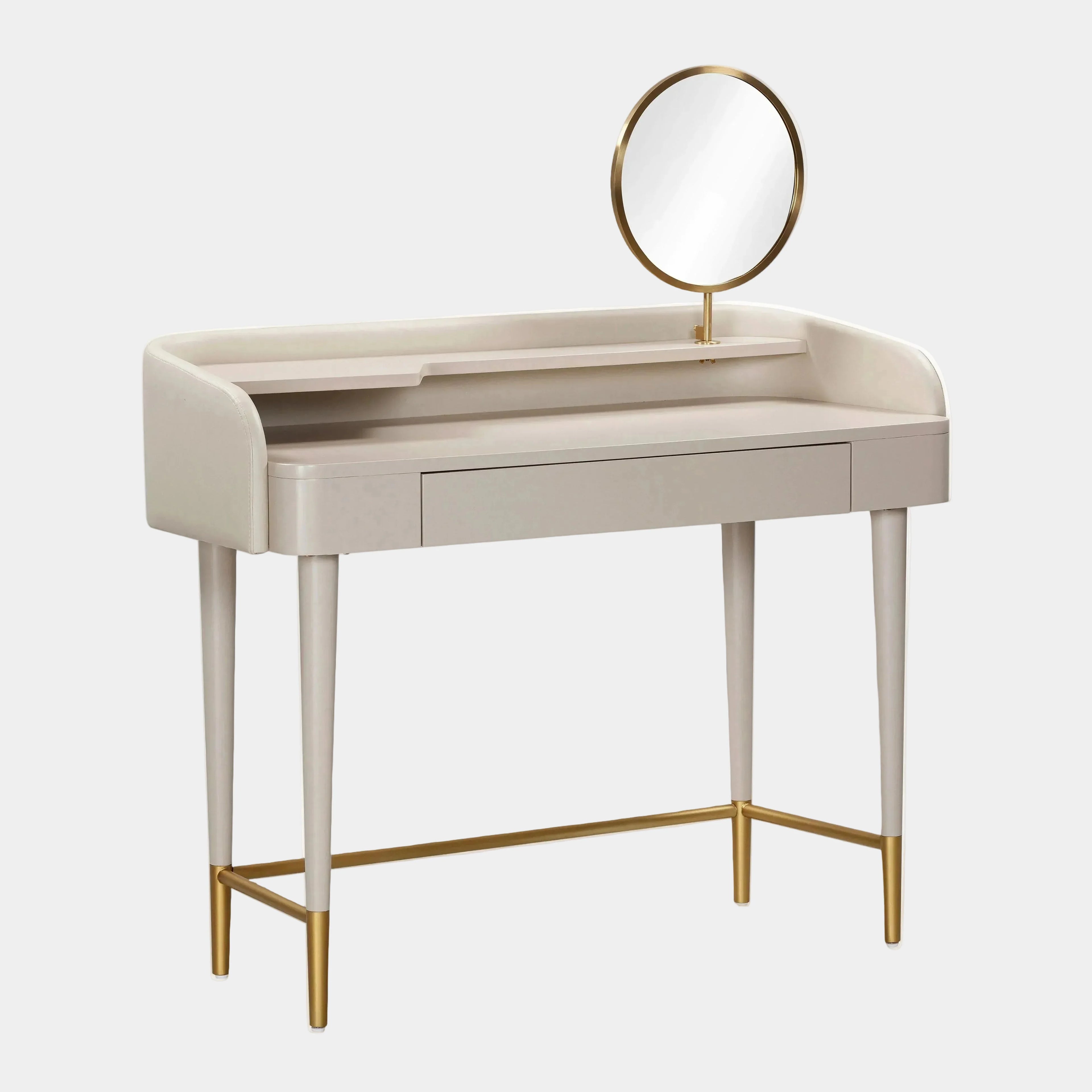 Penelope 45" Vegan Leather Wrapped Vanity Desk With Drawer