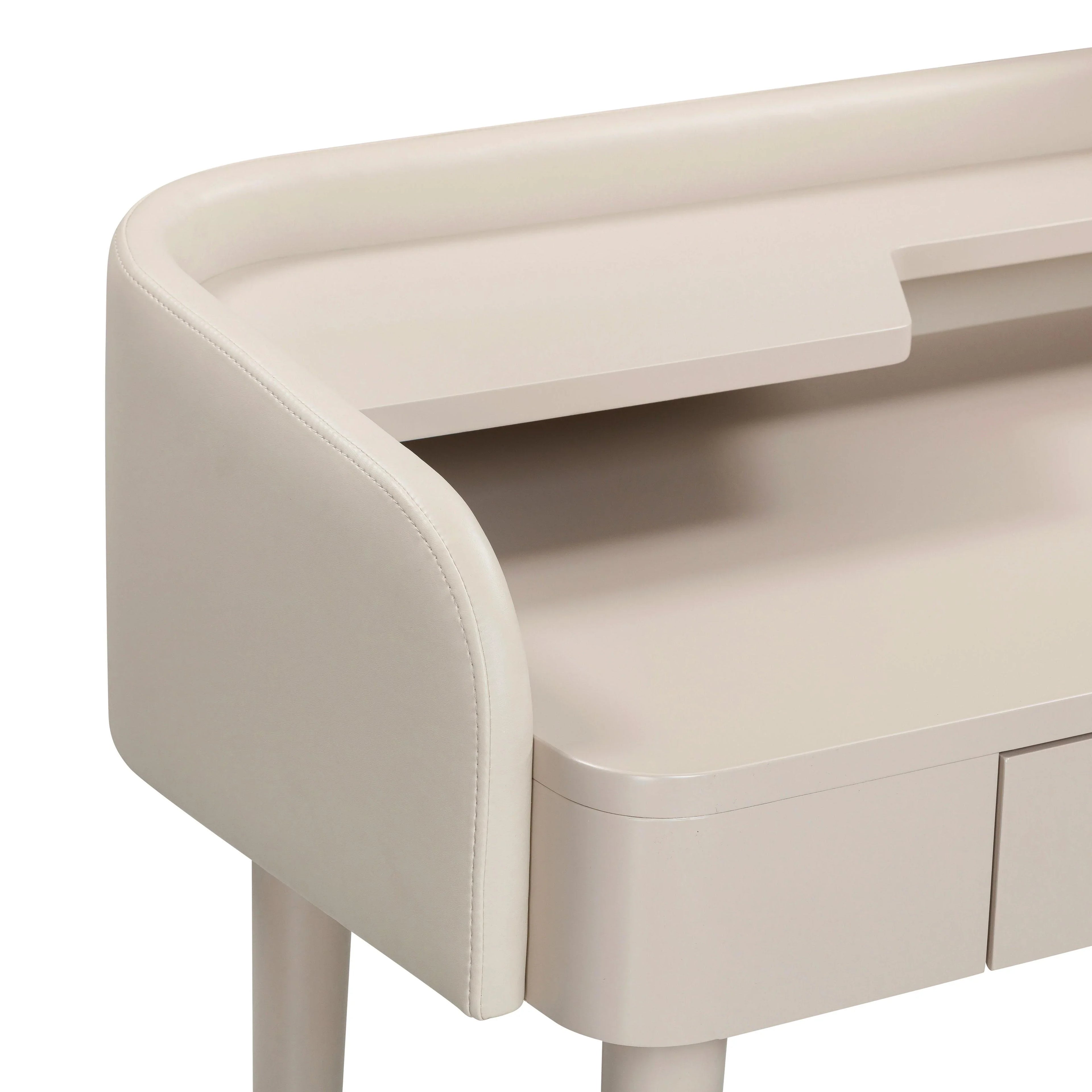Penelope 45" Vegan Leather Wrapped Vanity Desk With Drawer