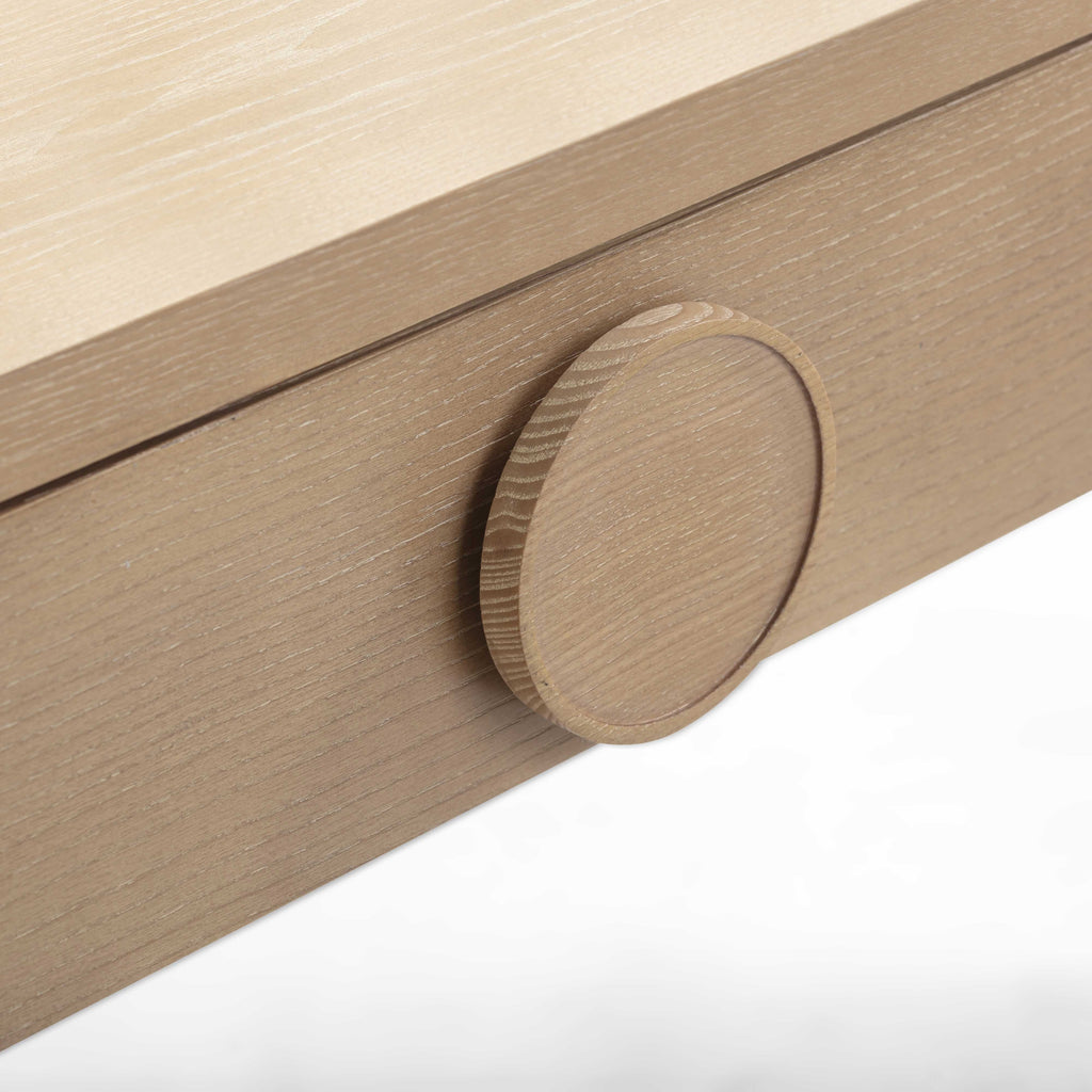 Moonrise 48 Natural Ash 2-Drawer Vanity Desk with Mirror