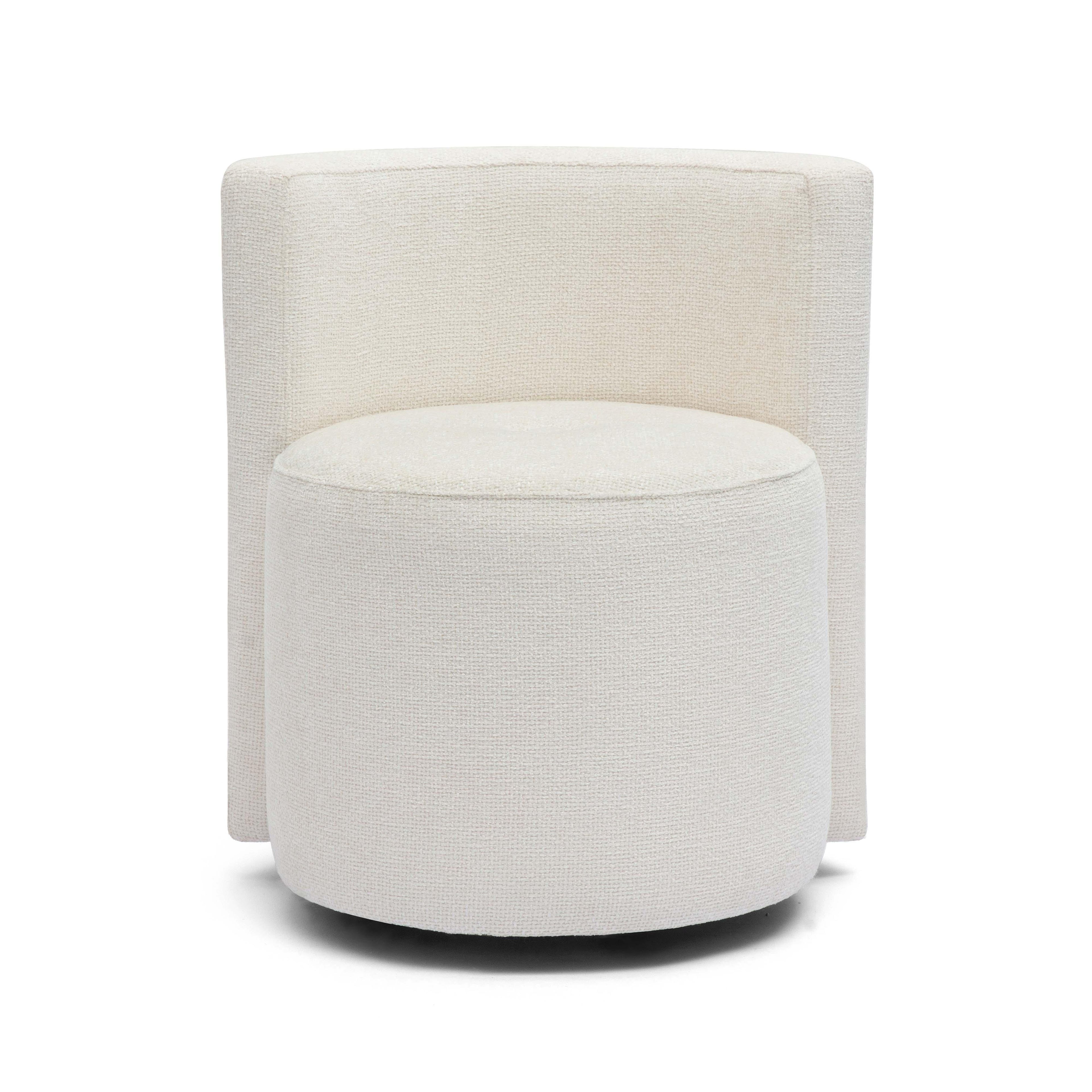 Alyssa Cream Performance Chenille Rolling Desk Chair