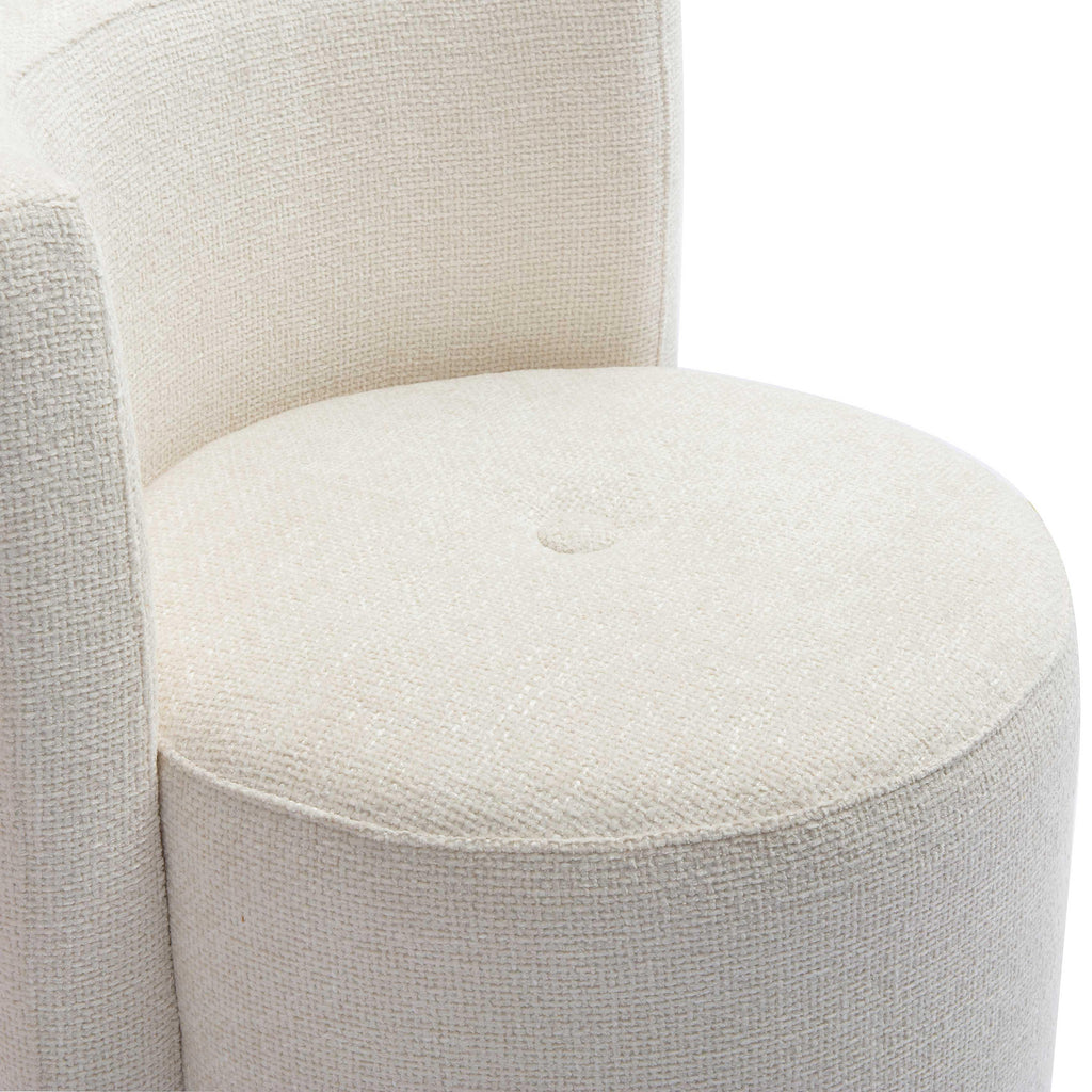 Alyssa Cream Performance Chenille Rolling Desk Chair