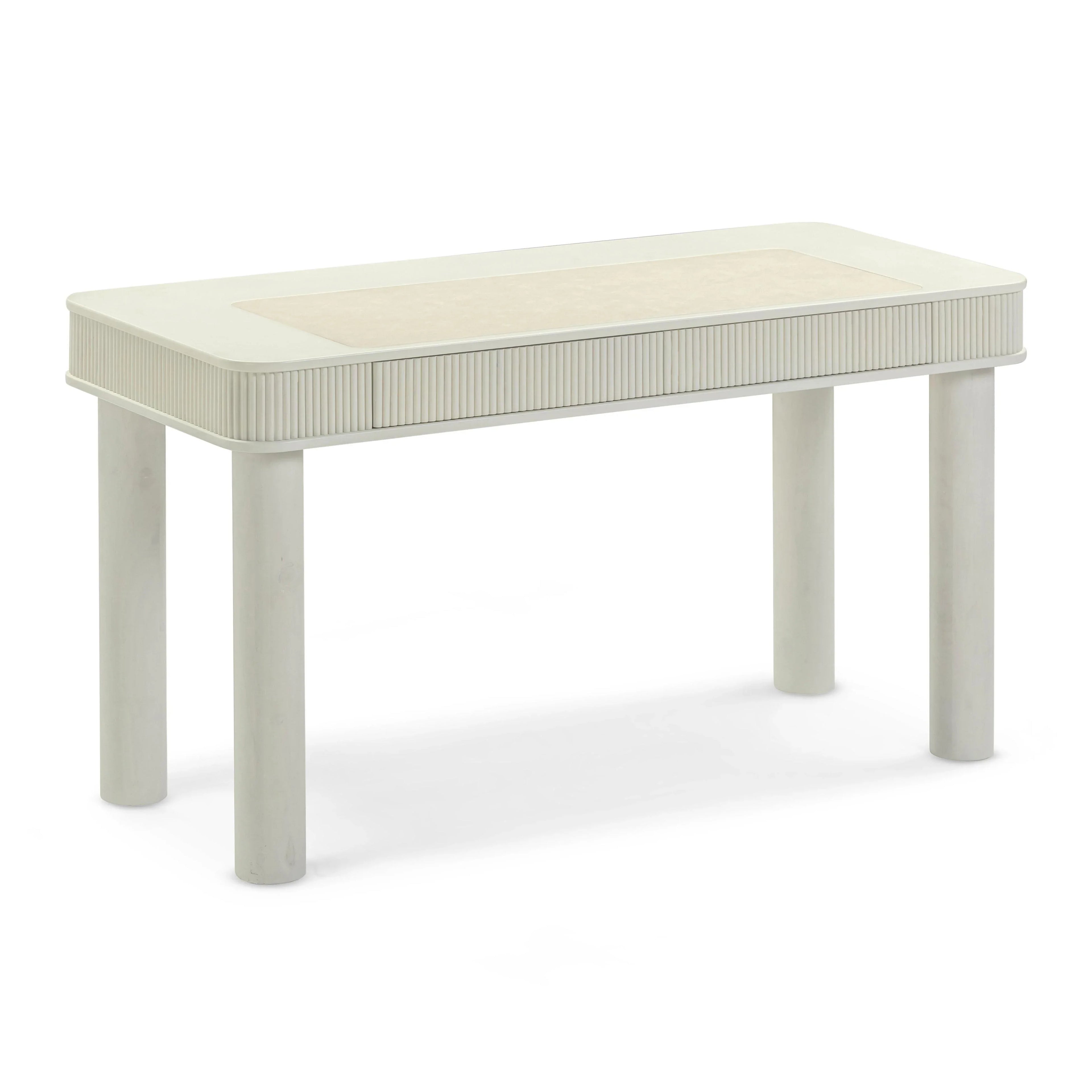 Sarah 55" Cream 2-Drawer Executive Work Desk