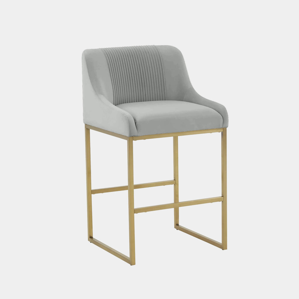 Lisa Pleated Performance Velvet Counter Stool