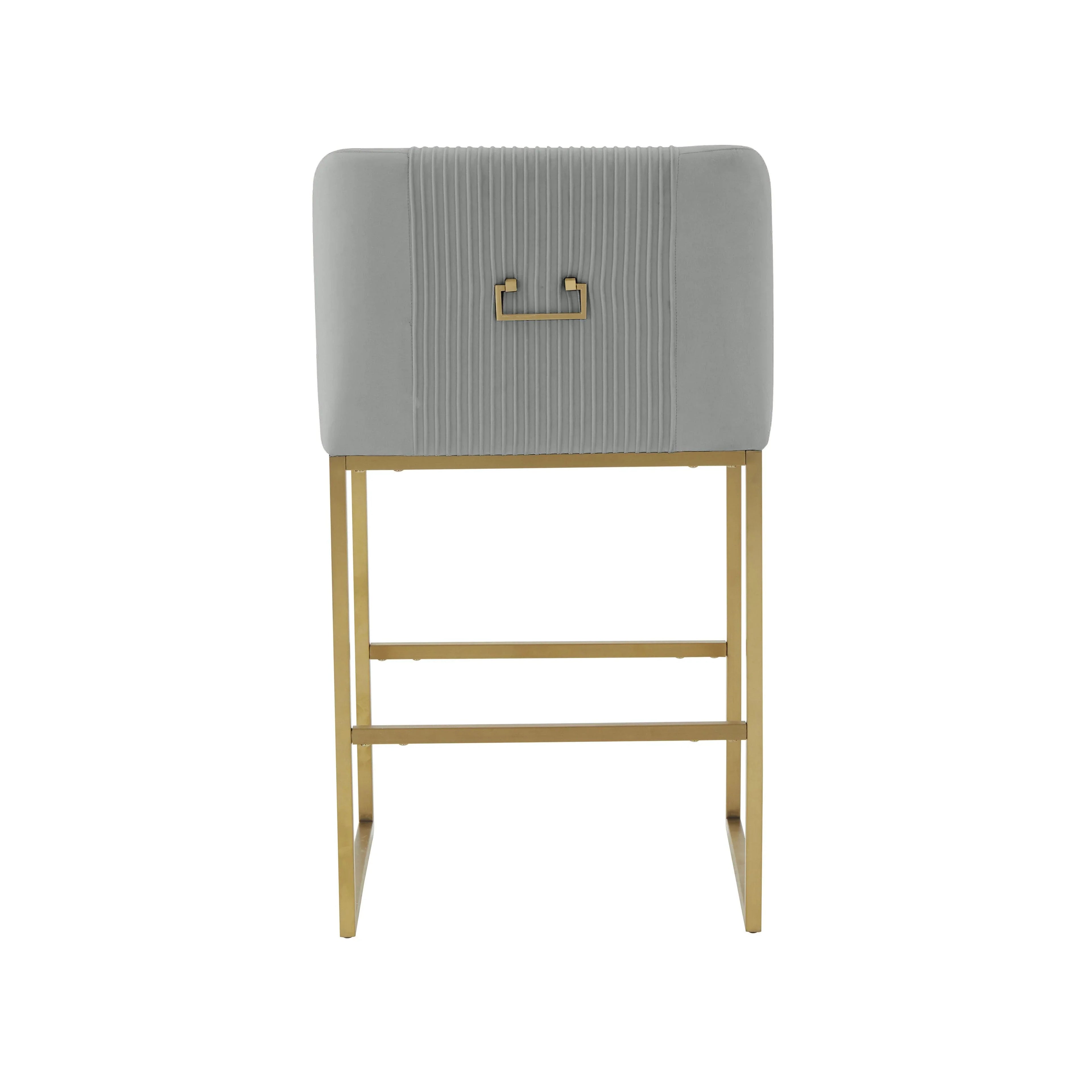 Lisa Pleated Performance Velvet Counter Stool