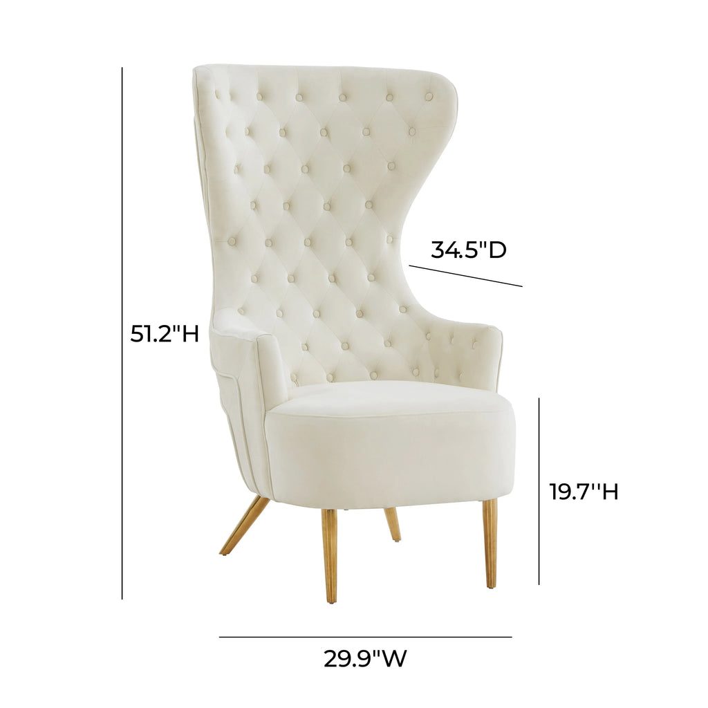 Jezebel Performance Velvet Wingback Accent Chair