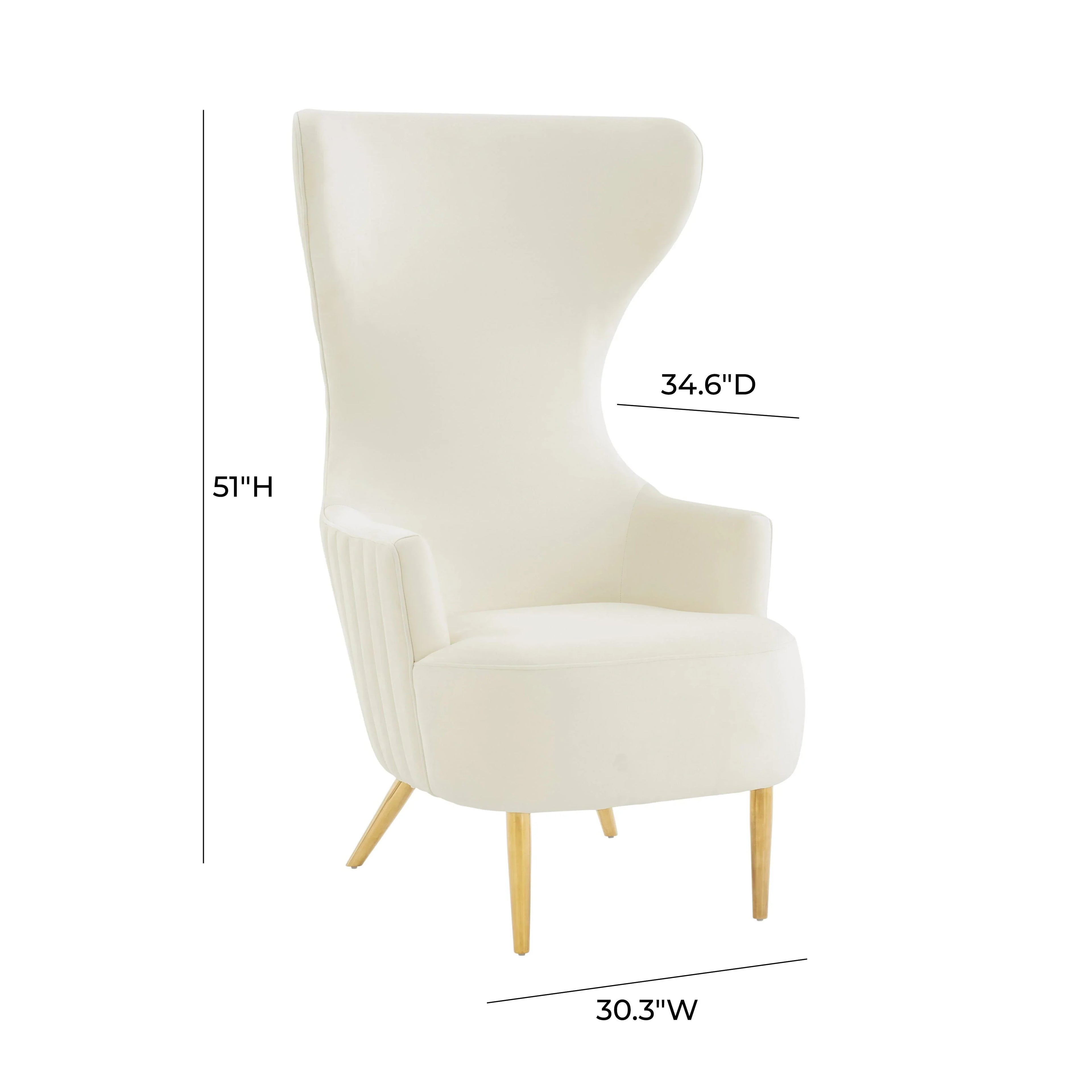 Julia Performance Velvet Channel Tufted Wingback Accent Chair