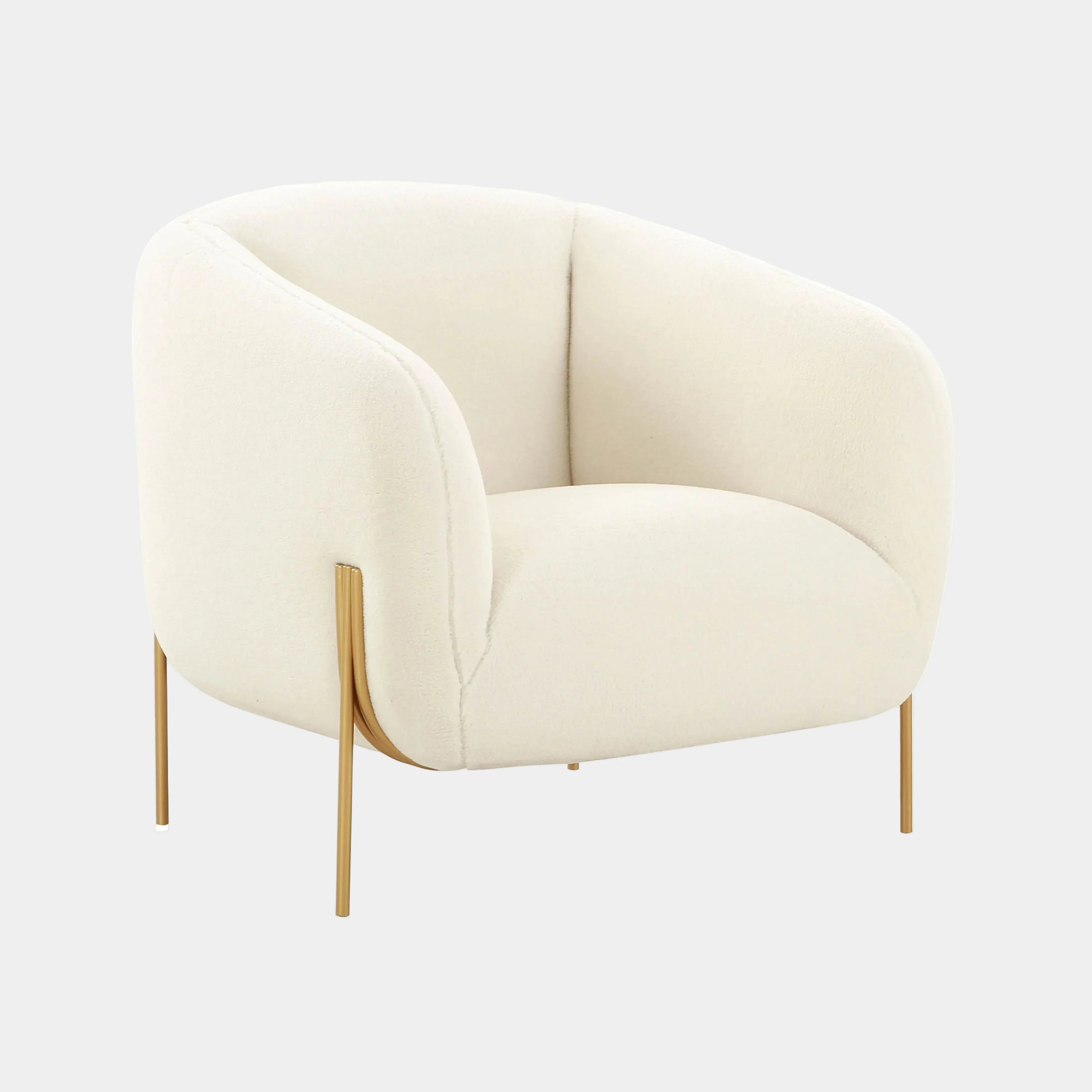 Kandra Cream Performance Vegan Shearling Accent Chair