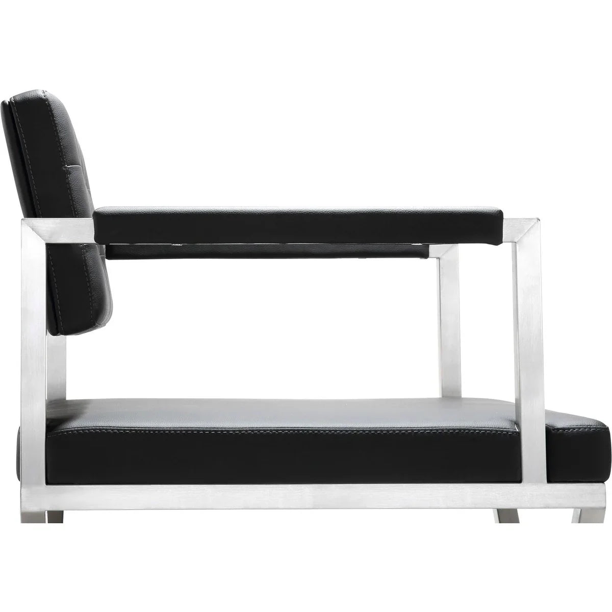 Director Performance Vegan Leather Stool with Silver Base