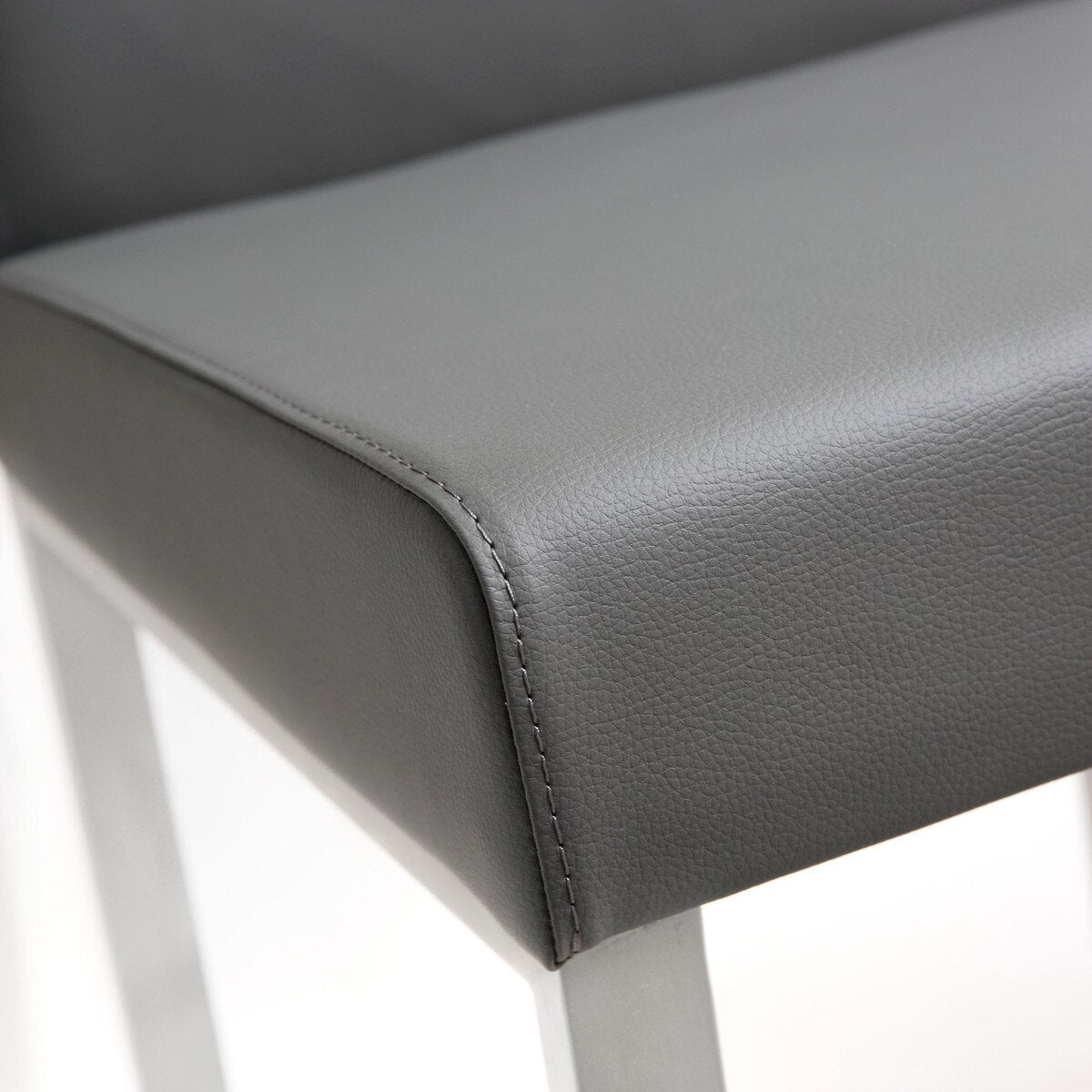 Denmark Performance Vegan Leather Stool with Silver Base - Set of 2