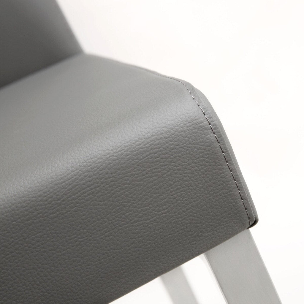 Denmark Performance Vegan Leather Stool with Silver Base - Set of 2