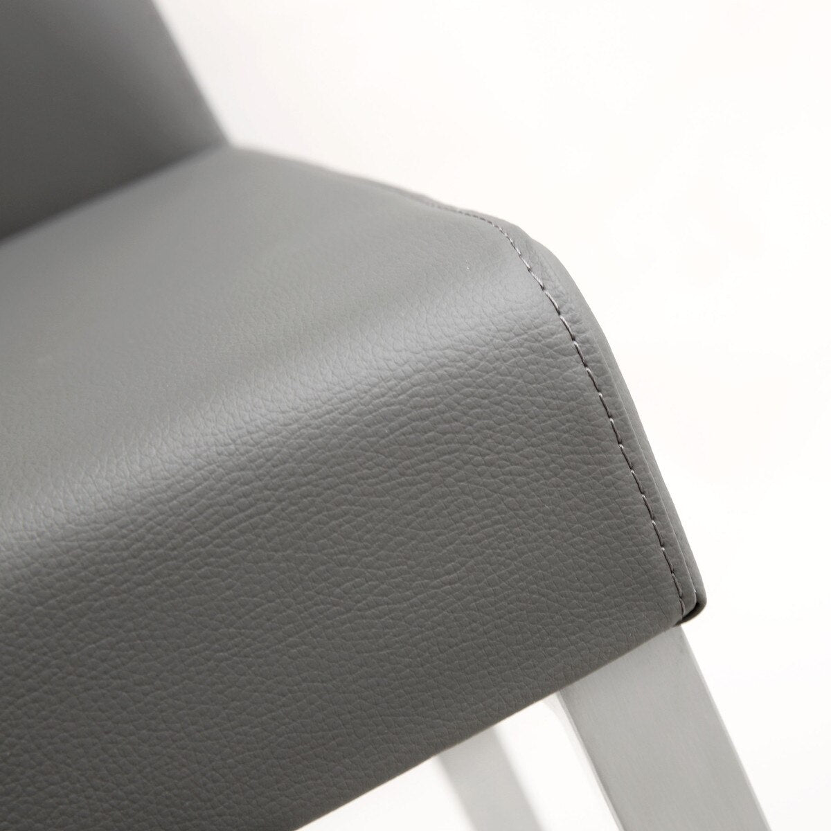 Denmark Performance Vegan Leather Stool with Silver Base - Set of 2