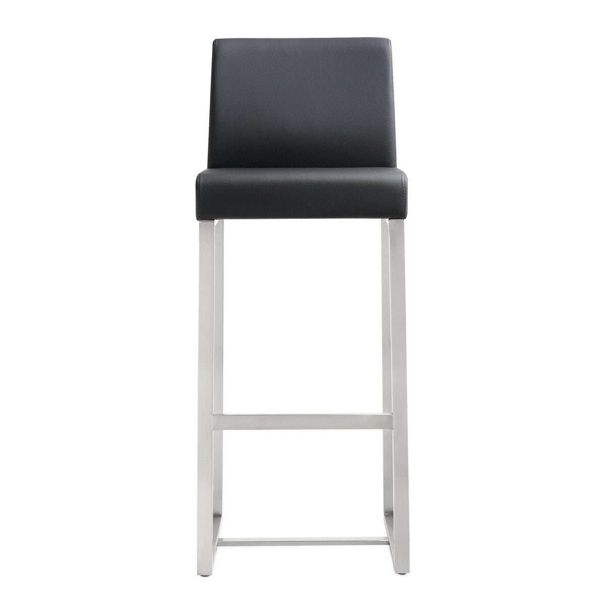 Denmark Performance Vegan Leather Stool with Silver Base - Set of 2