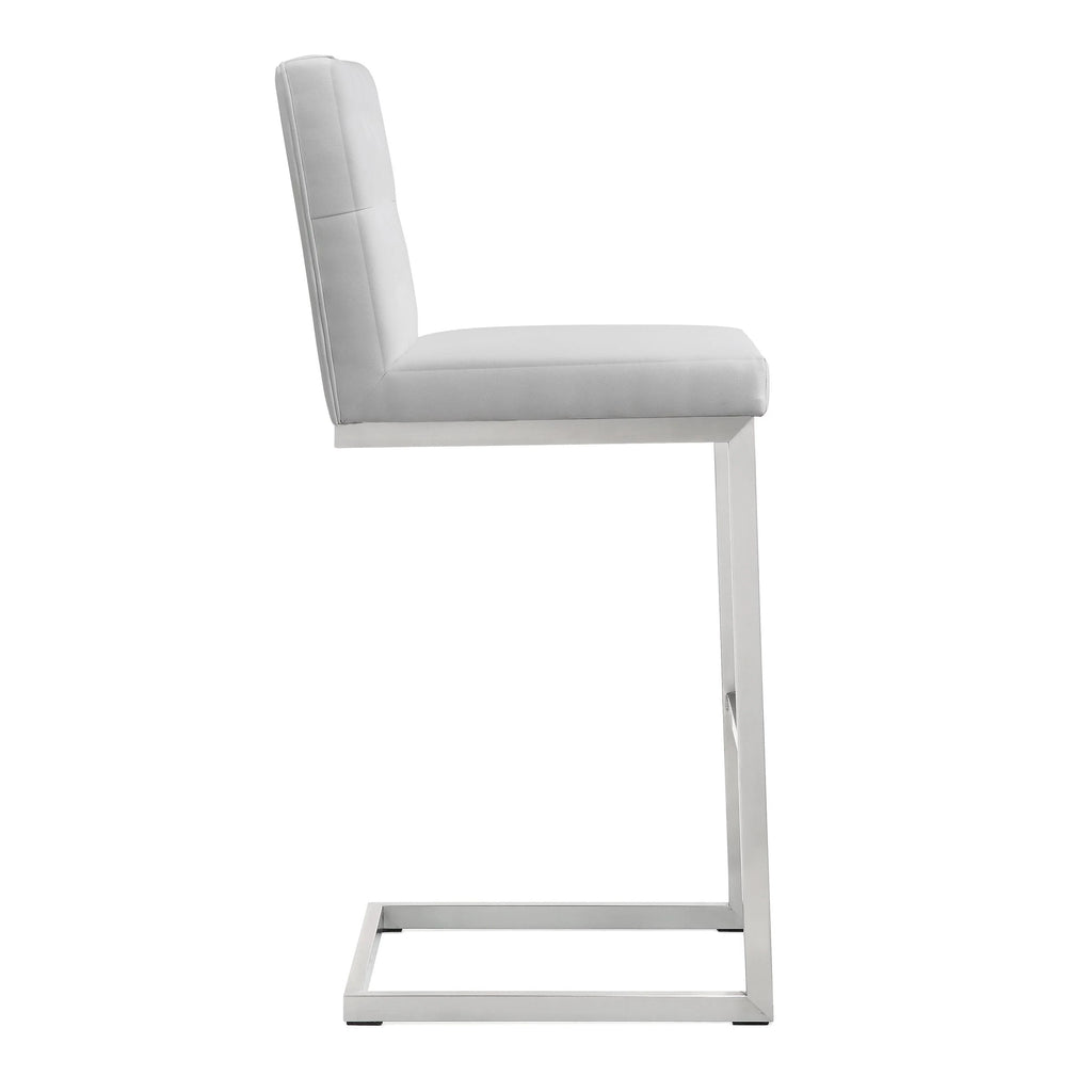 Helsinki White Performance Vegan Leather Stool - Set of 2