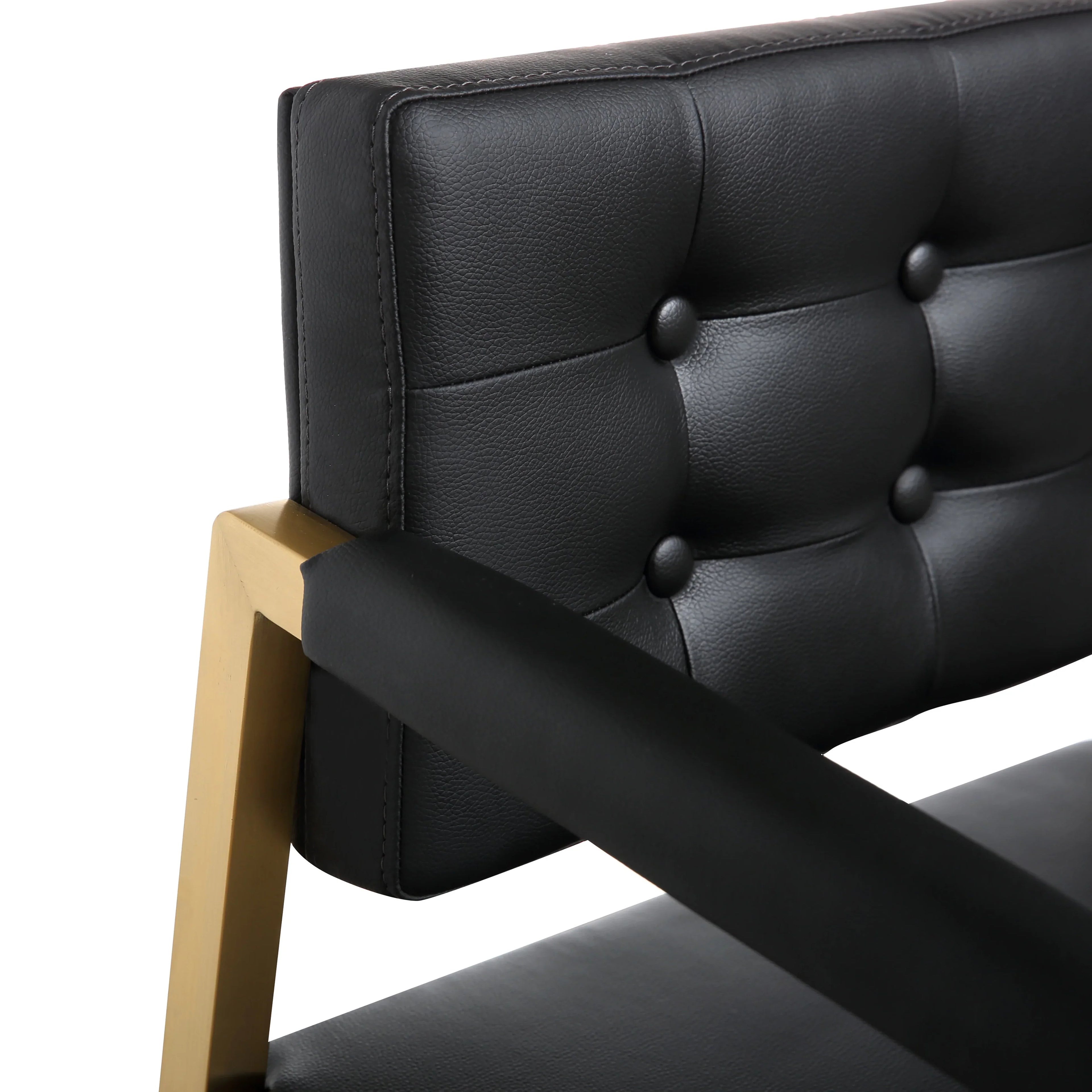 Director Performance Vegan Leather Stool with Gold Base