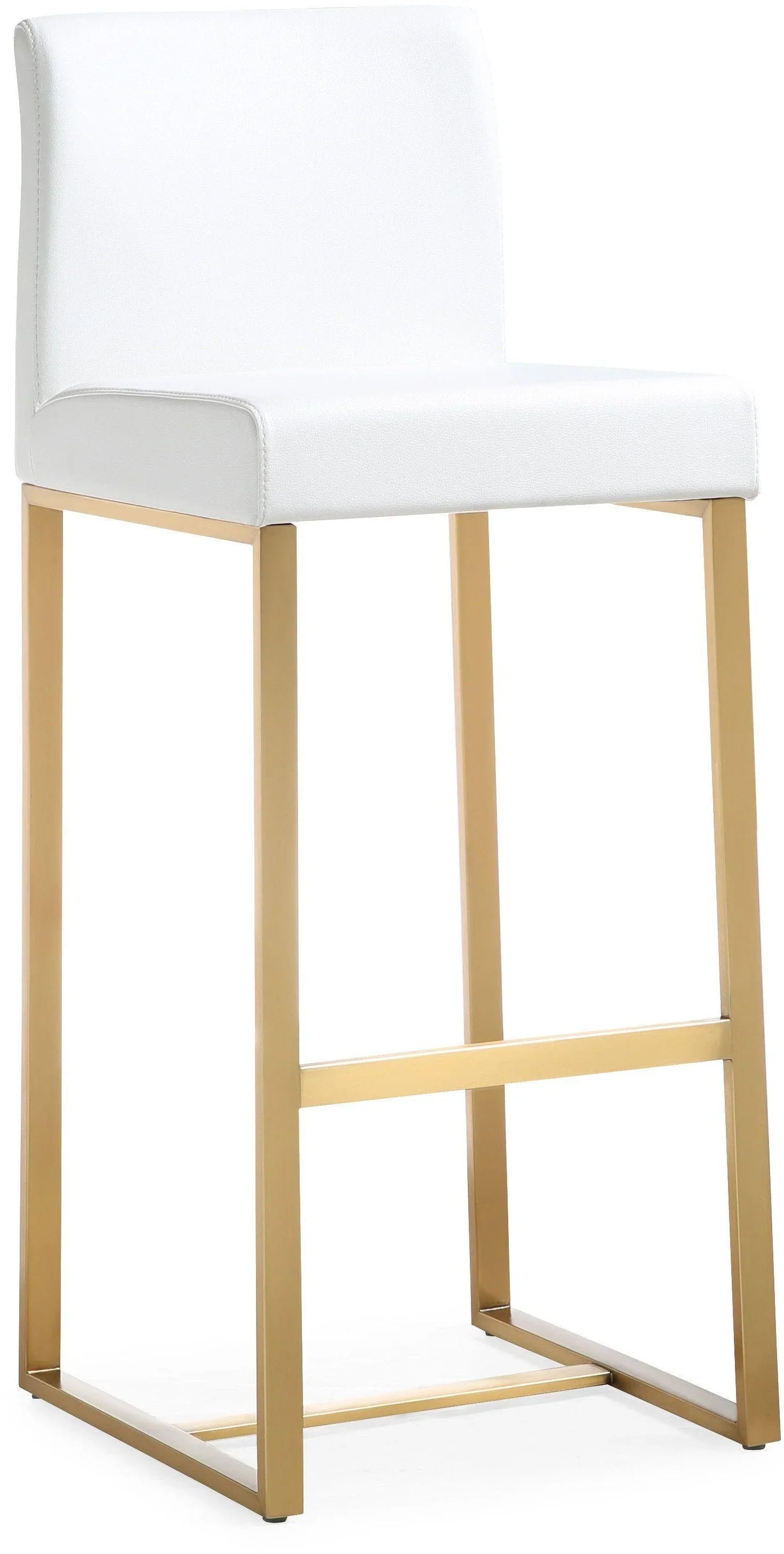 Denmark Performance Vegan Leather Stool with Gold Base - Set of 2