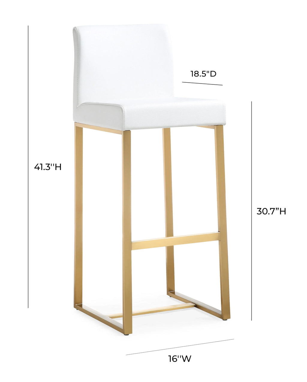 Denmark Performance Vegan Leather Stool with Gold Base - Set of 2