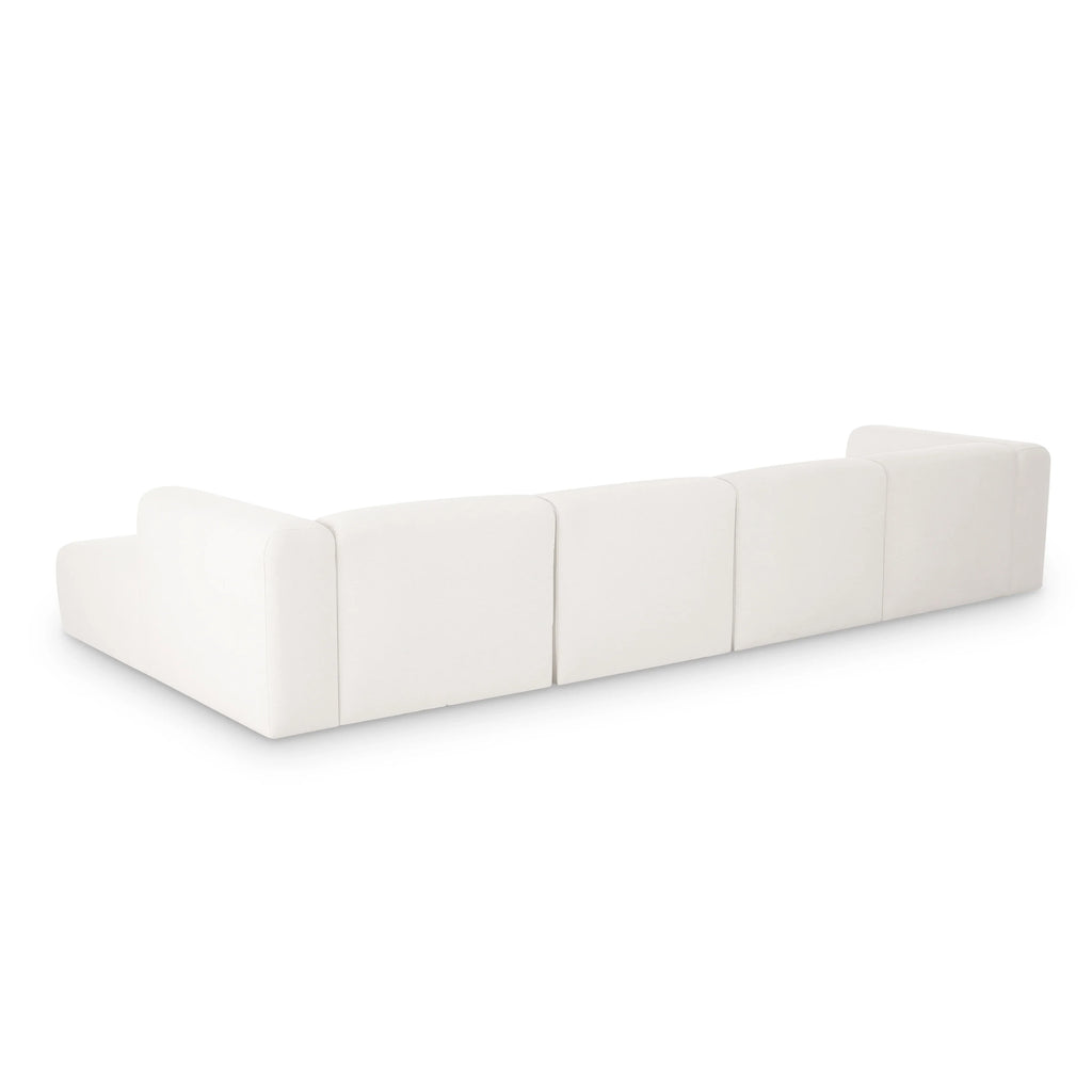 Tarra 4-Piece Cream Performance Chenille Modular U-Sectional