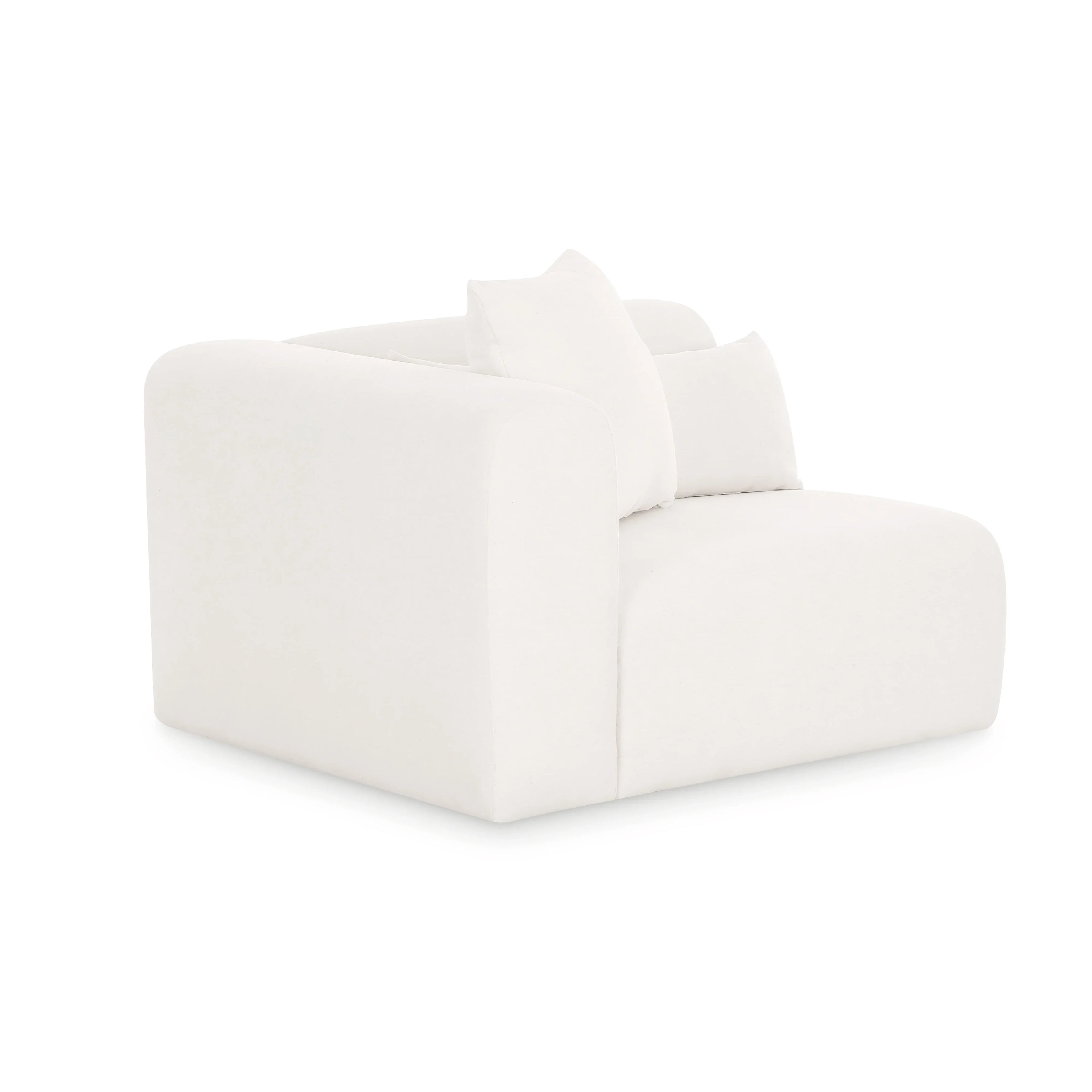Tarra Cream Performance Chenille Modular Corner Chair