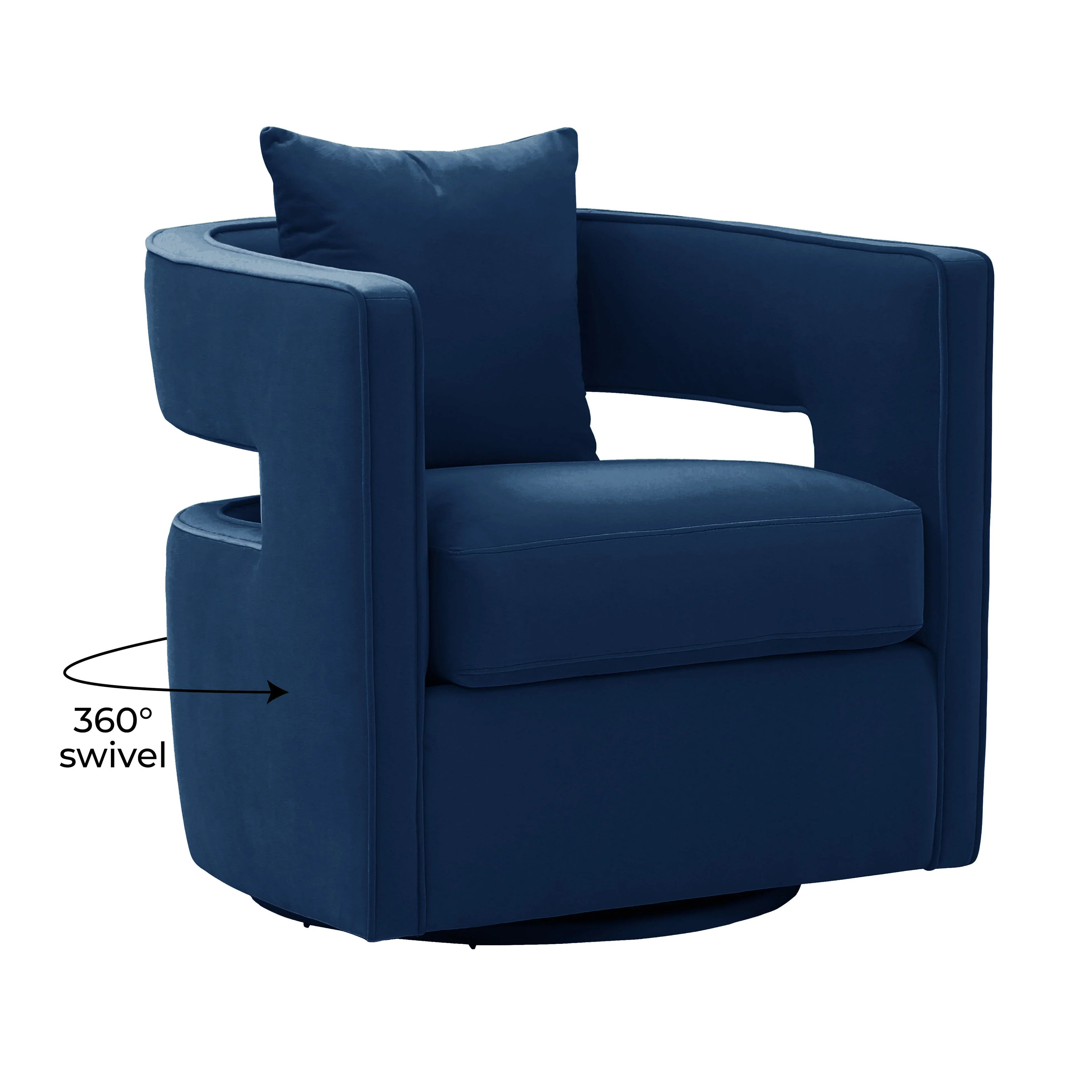Kennedy Performance Velvet Swivel Accent Chair
