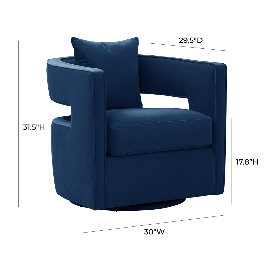 Kennedy Performance Velvet Swivel Accent Chair