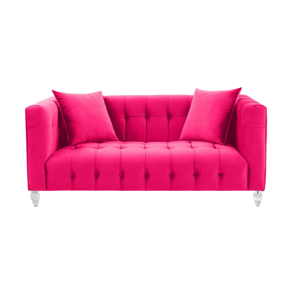 Bea 66" Hot Pink Performance Velvet Loveseat
